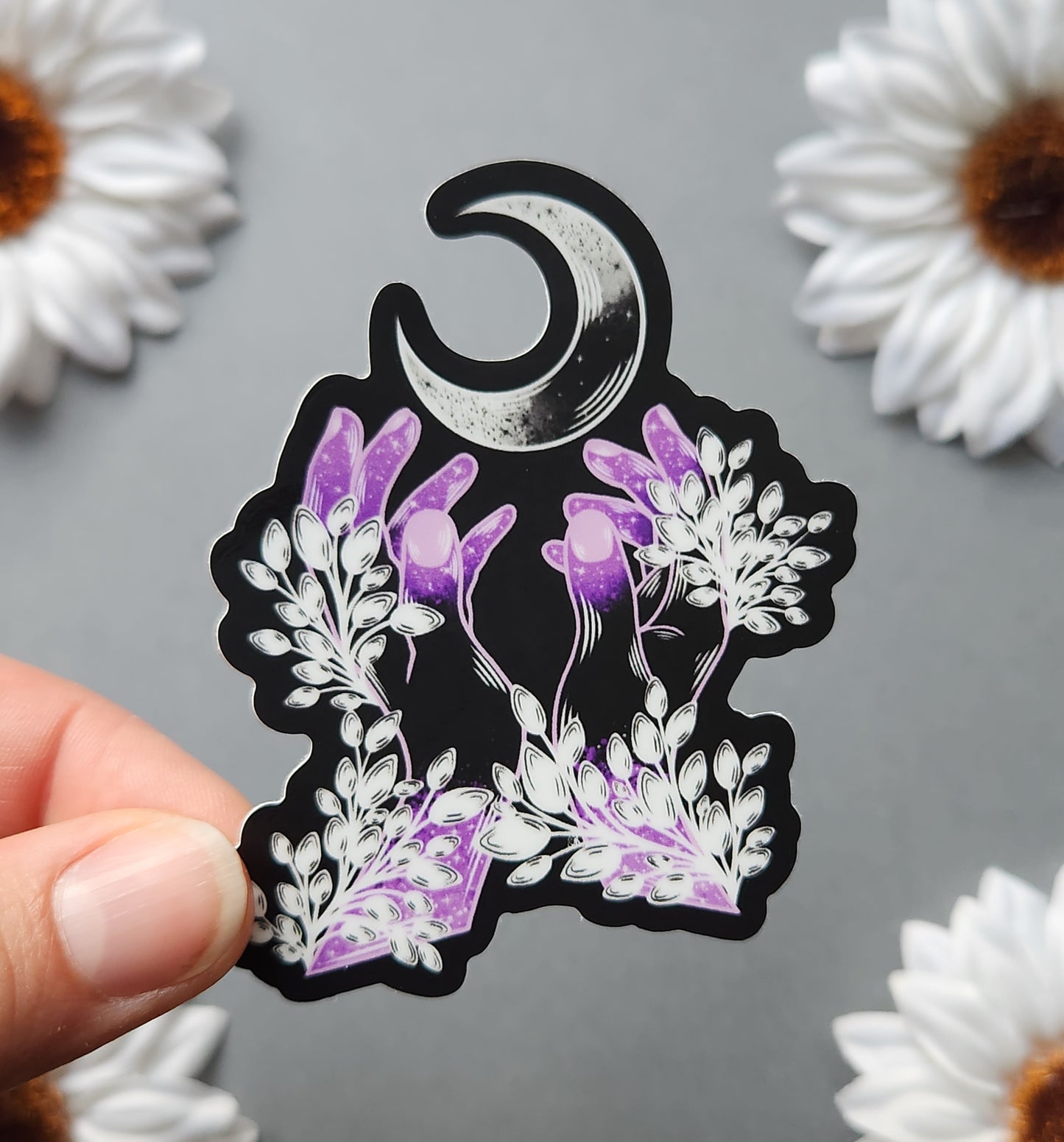 Pink Hand's With a Half Moon 2.6x3-inch Sticker