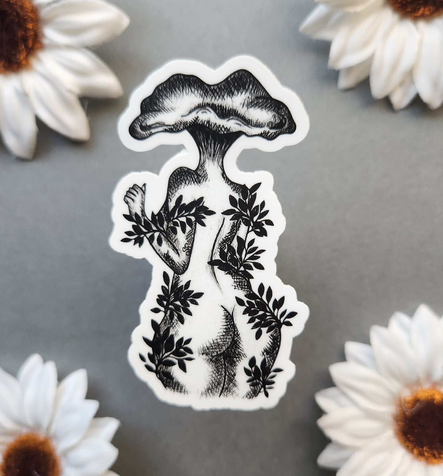 Oyster Mushroom Woman Matte 1.7x3-inch Sticker