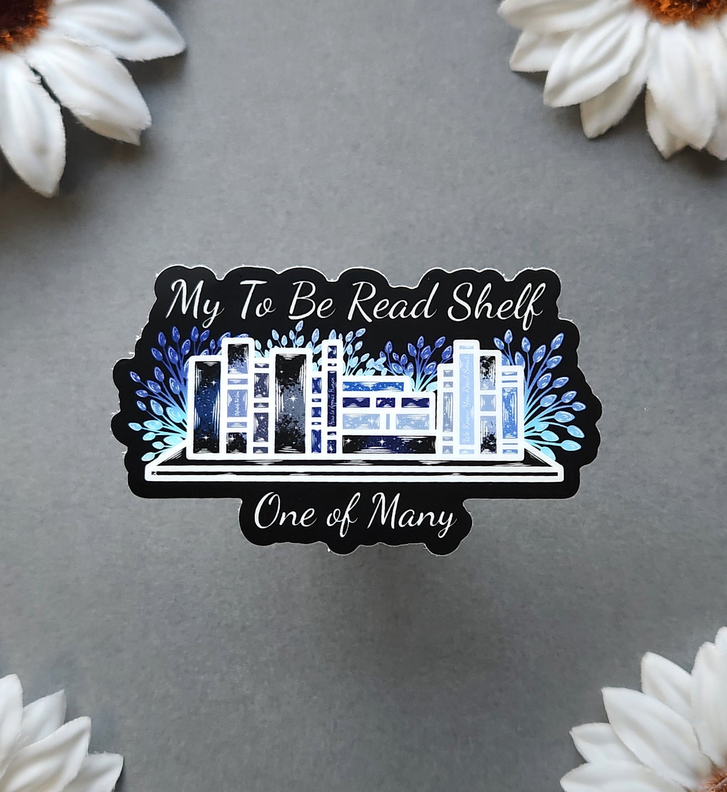 Blue To be Read Shelf one of Many Matte 3x1.8-inch Sticker