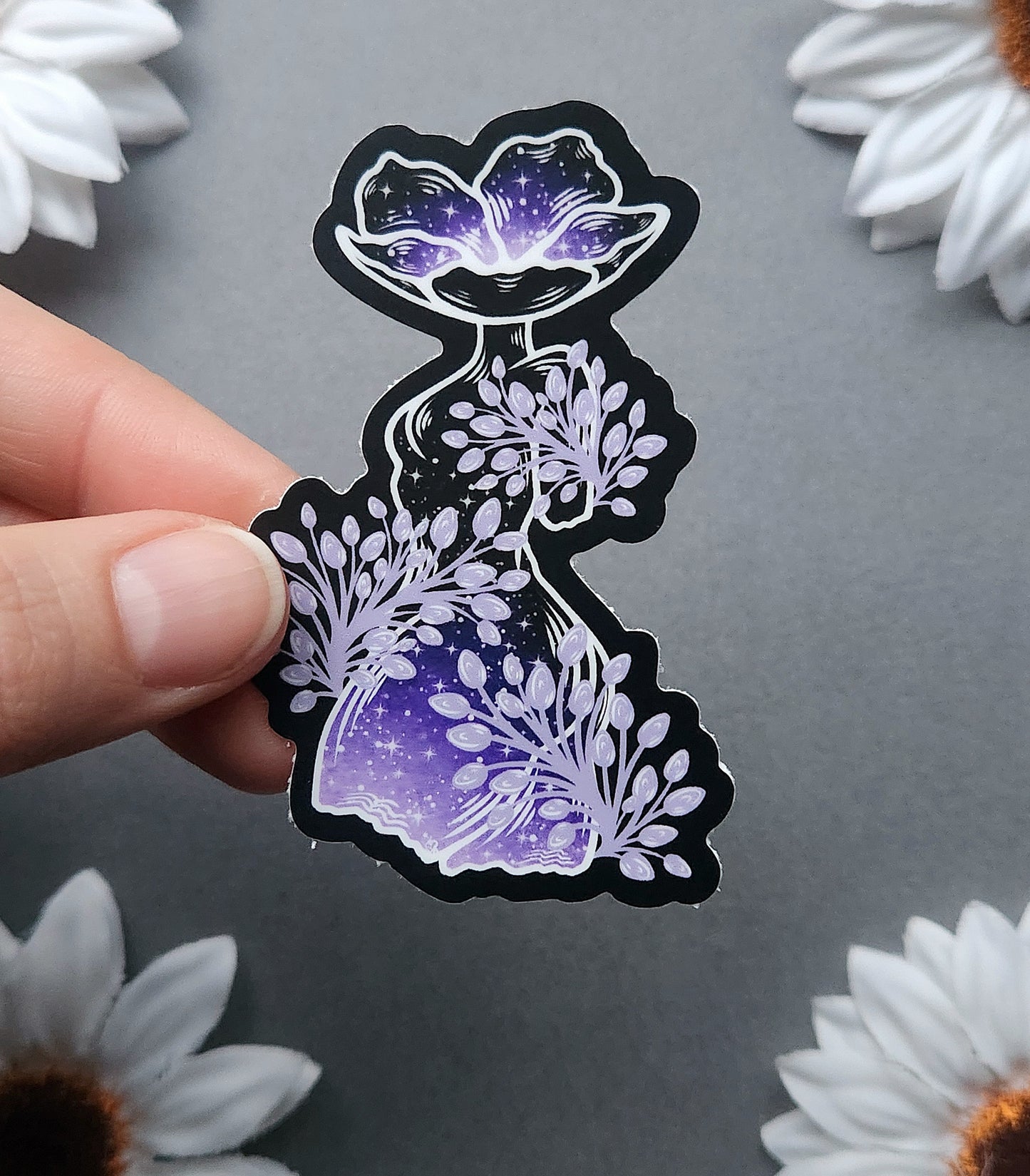 Cherry Blossom Woman 2x3-inch Matte Sticker