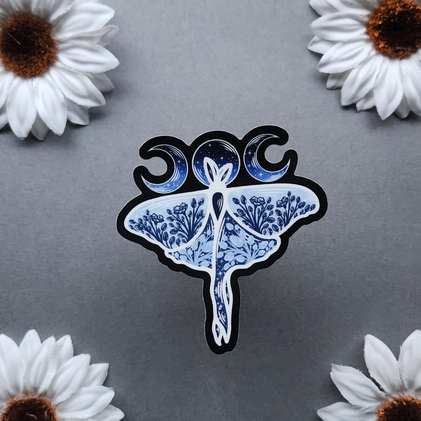 Blue Luna Moth 2.9x3-inch Matte Sticker