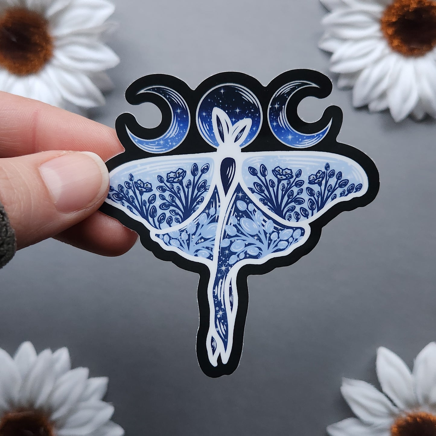Blue Luna Moth 2.9x3-inch Matte Sticker