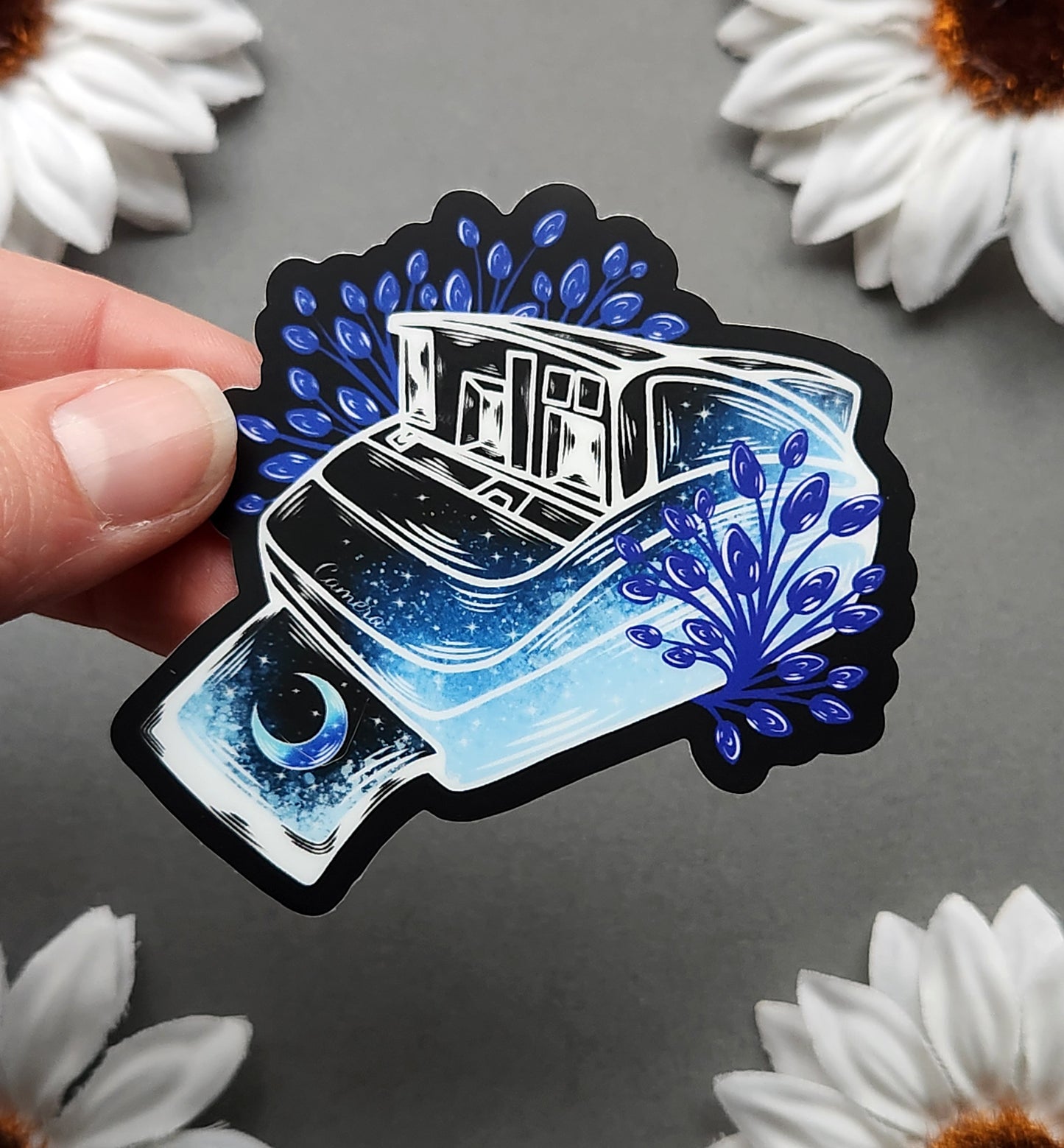 Blue Film Camera Matte 3x2.8-inch Sticker