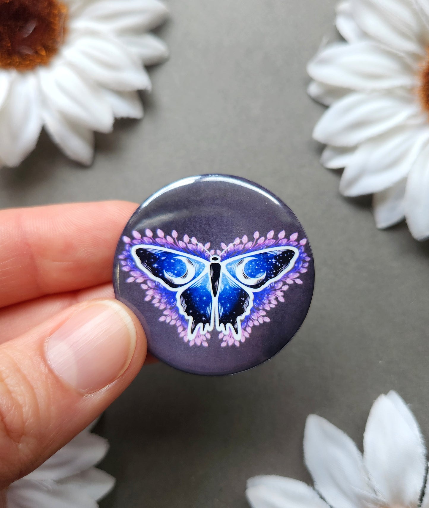 Moon Moth 1.5-inch Button Pin