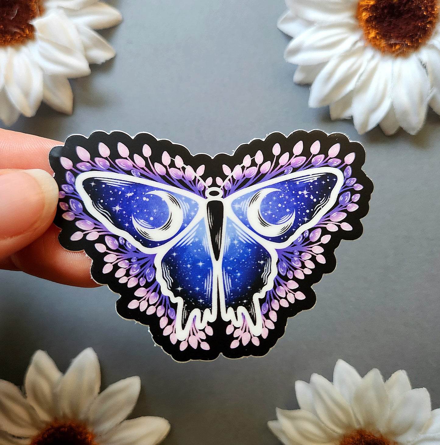 Blue Moon Moth 3×2.1-inch Matte Sticker