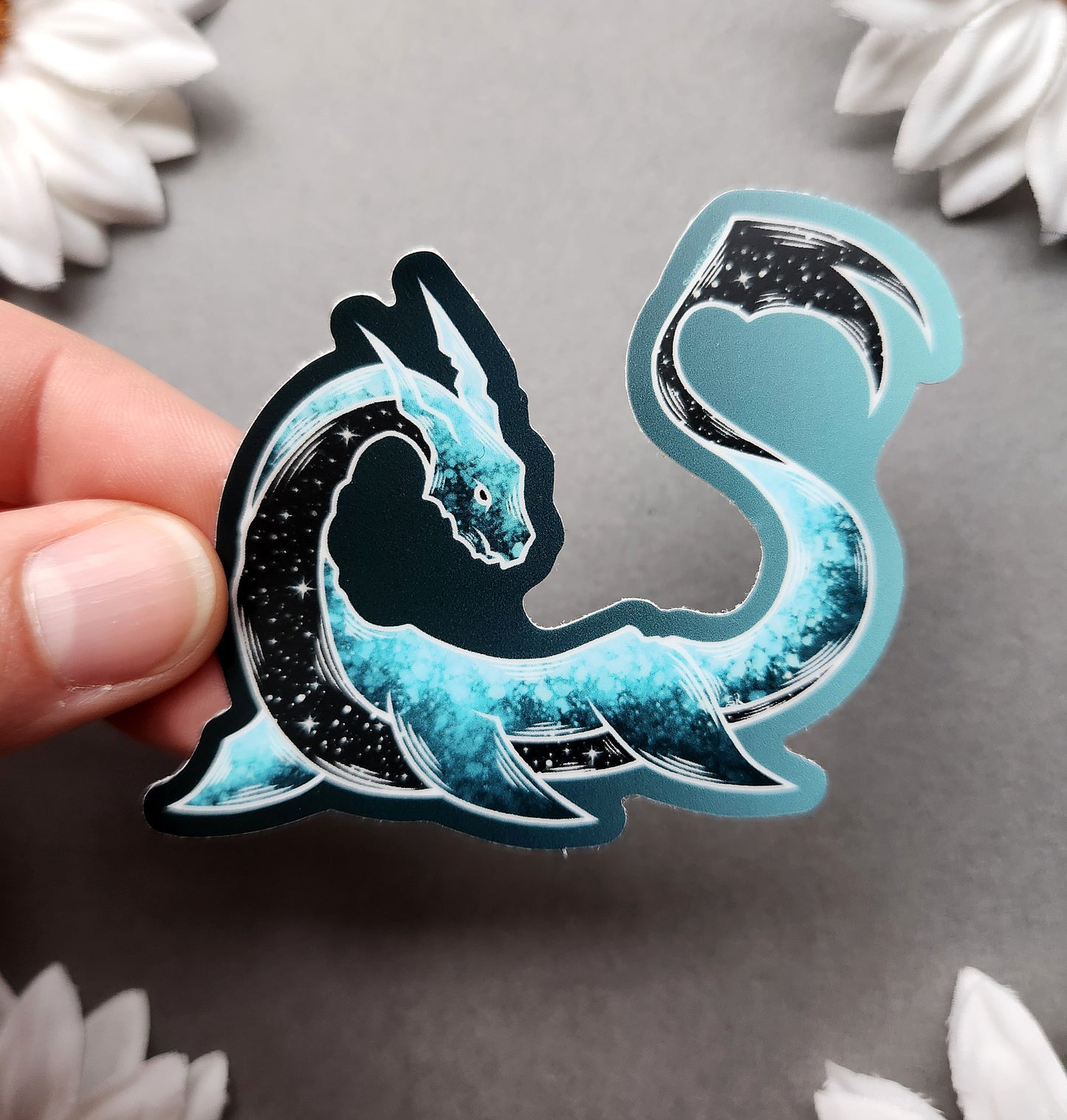 Teal Sea Dragon 3×2.4-inch Matte Sticker