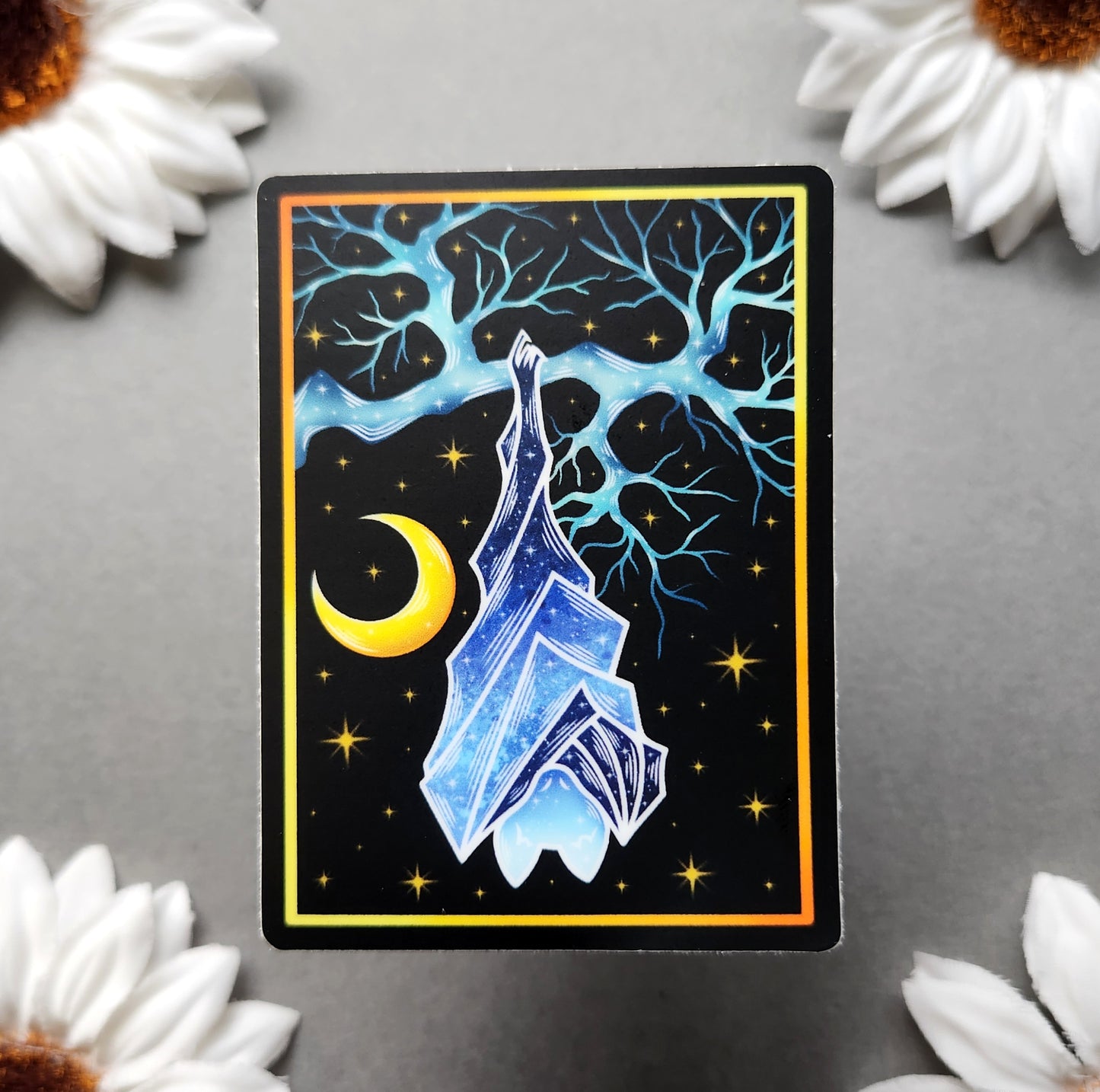 Sleeping Galaxy Bat Matte 2.2×3-Inch Sticker