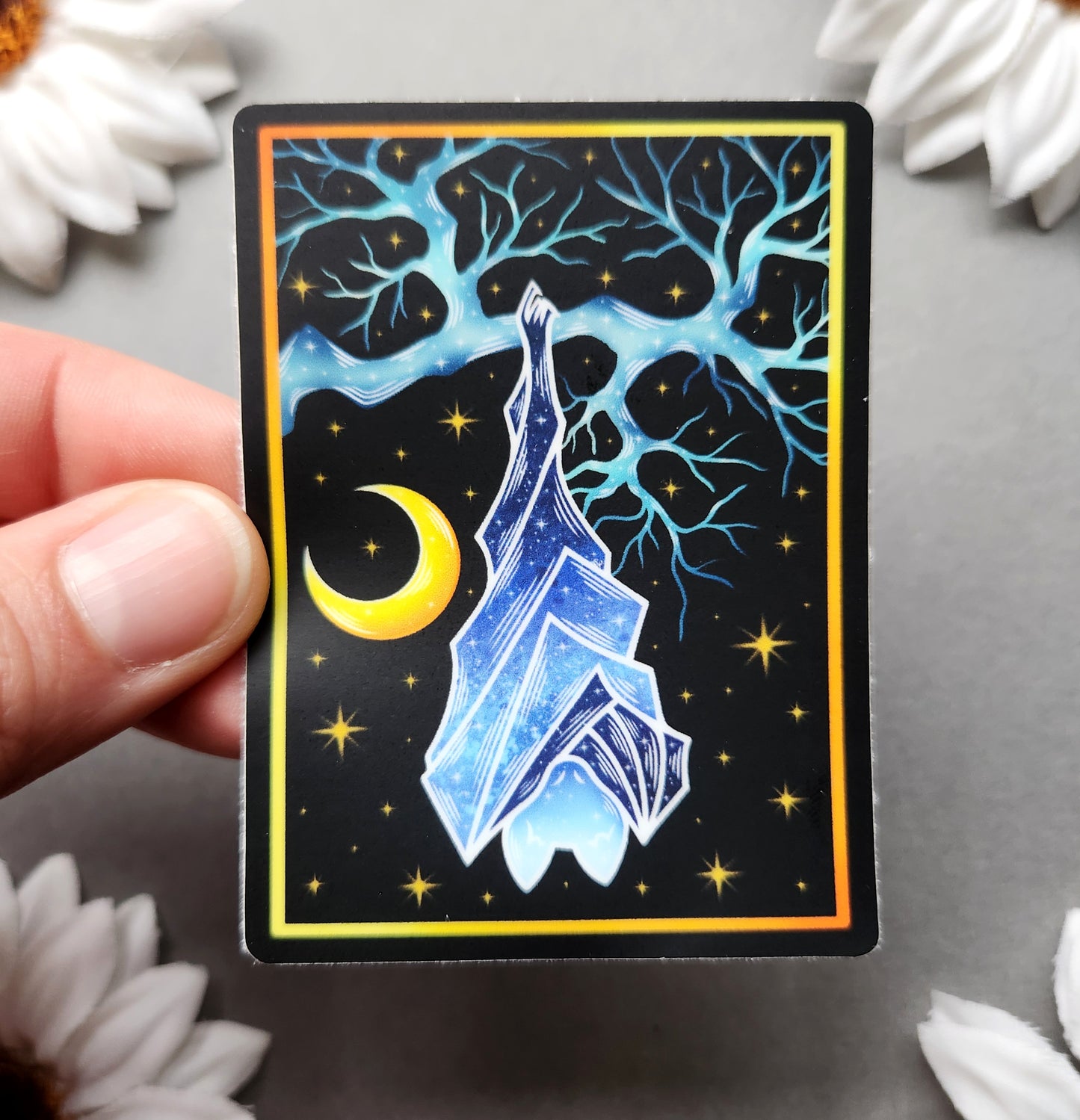 Sleeping Galaxy Bat Matte 2.2×3-Inch Sticker