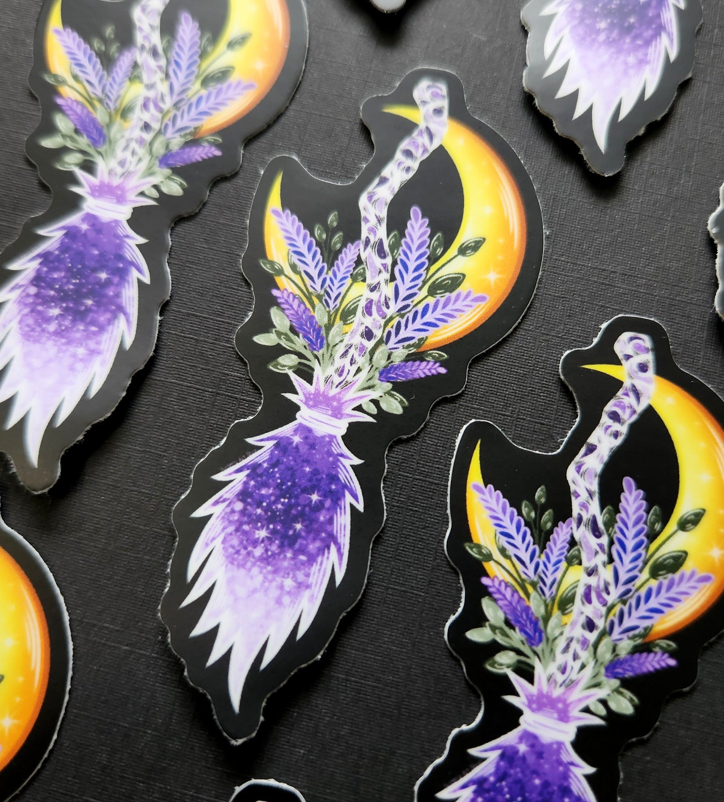 Lavender Broomstick 1.3×3-Inch Matte Sticker