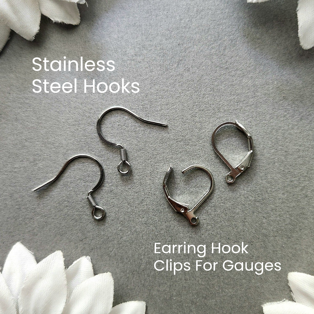 Silver Spiral Wire Wrapped Earrings With Blue Glass Beads