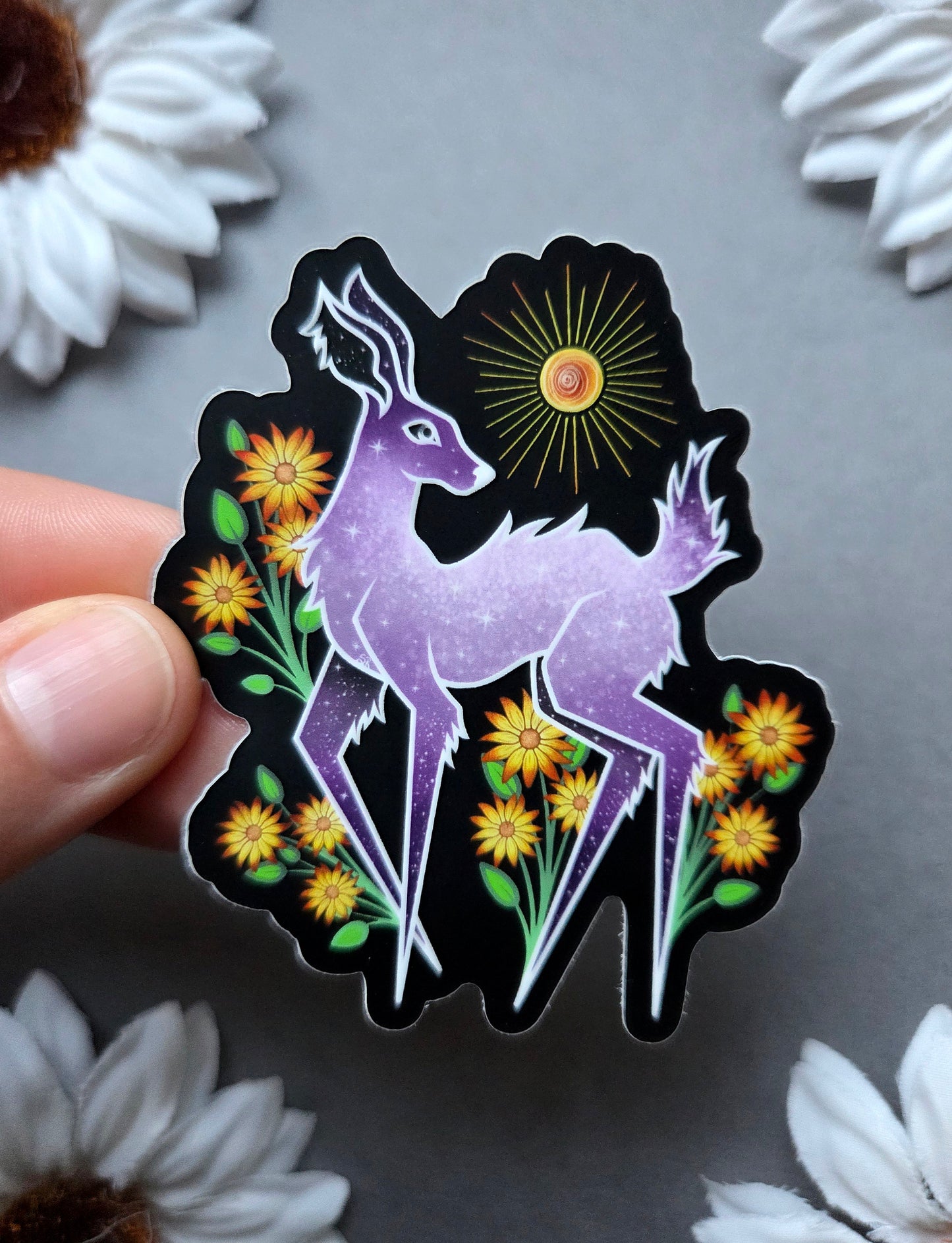 Violet Deer Will it Stick Leg 2.6×3-inch Matte Sticker