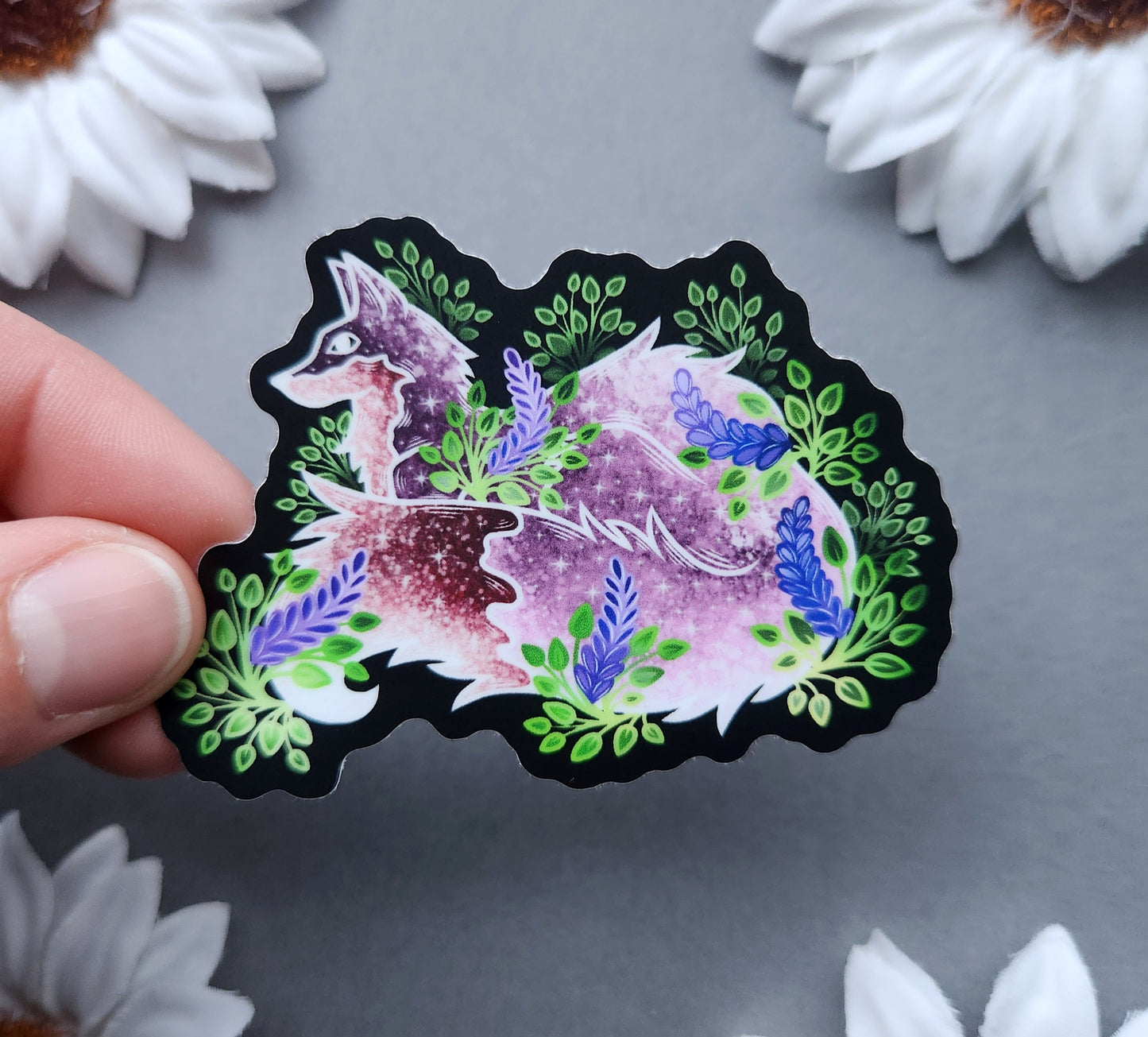 Lilac Fox 3×2.1-Inch Matte Sticker
