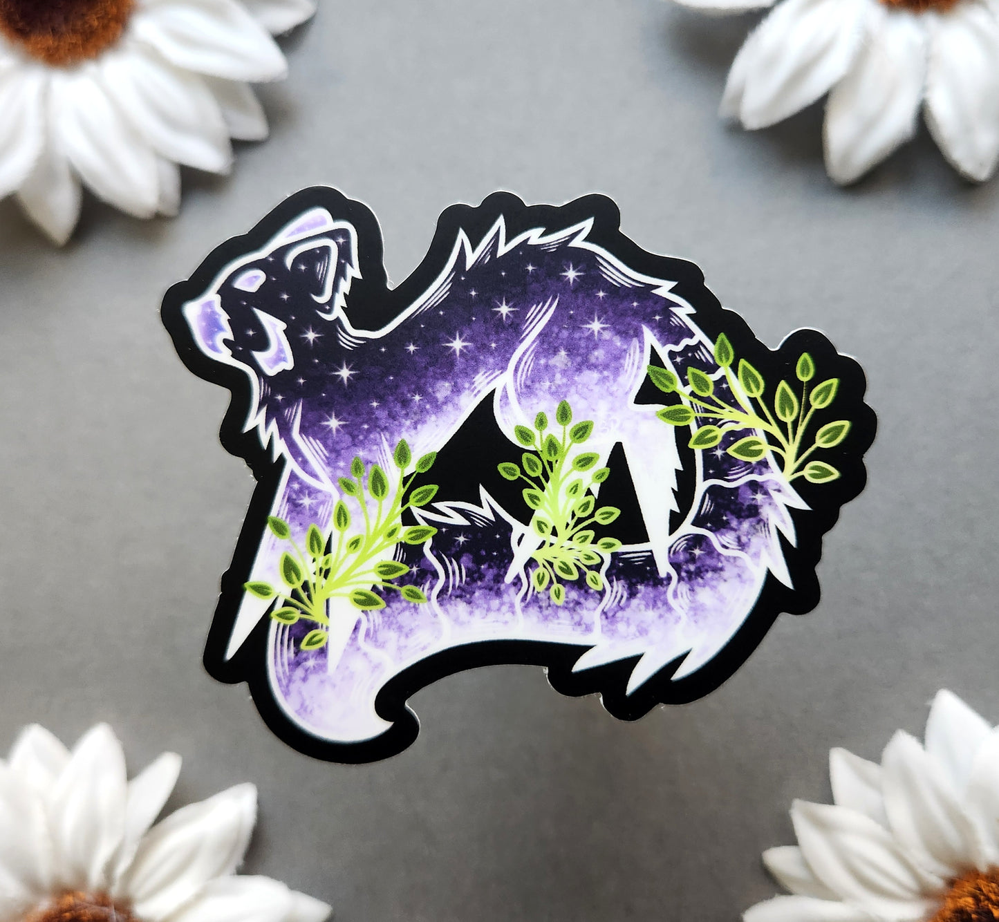 Purple Panda (Violet) Matte 3×2.5-Inch Sticker