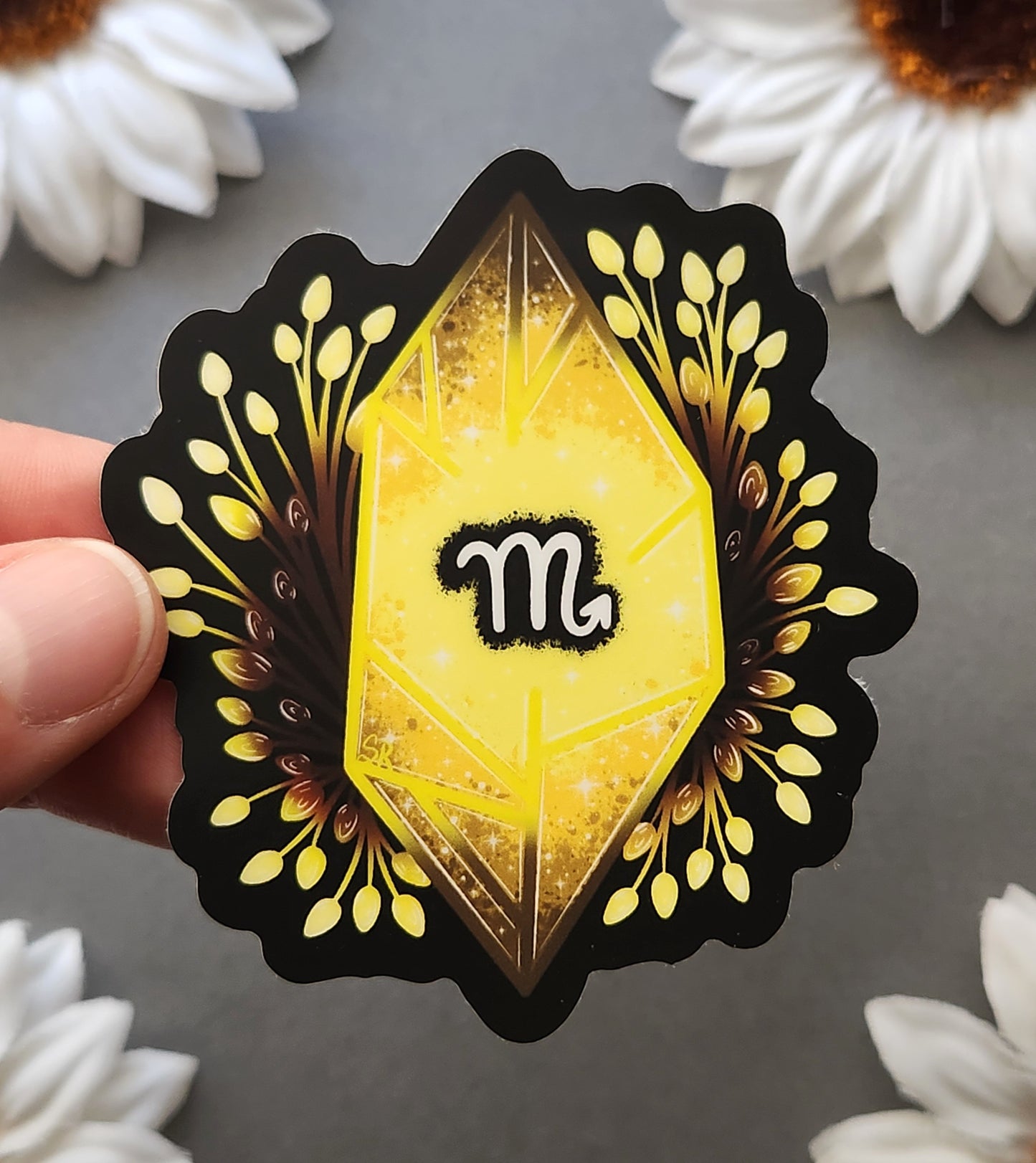 Citrine Scorpio Zodiac 2.8x3-inch Matte Sticker