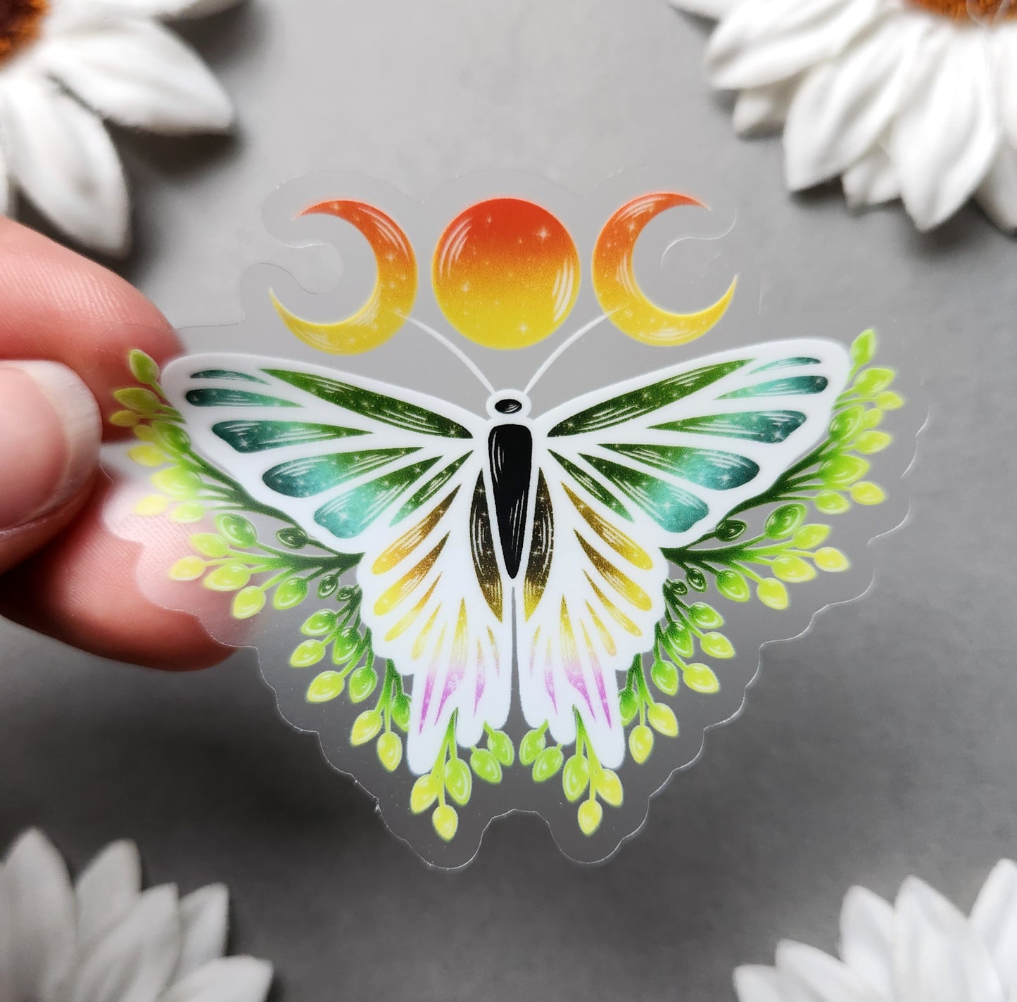 Madagascan Sunset Moth 3×2.1-inch Matte Clear Vinyl Sticker