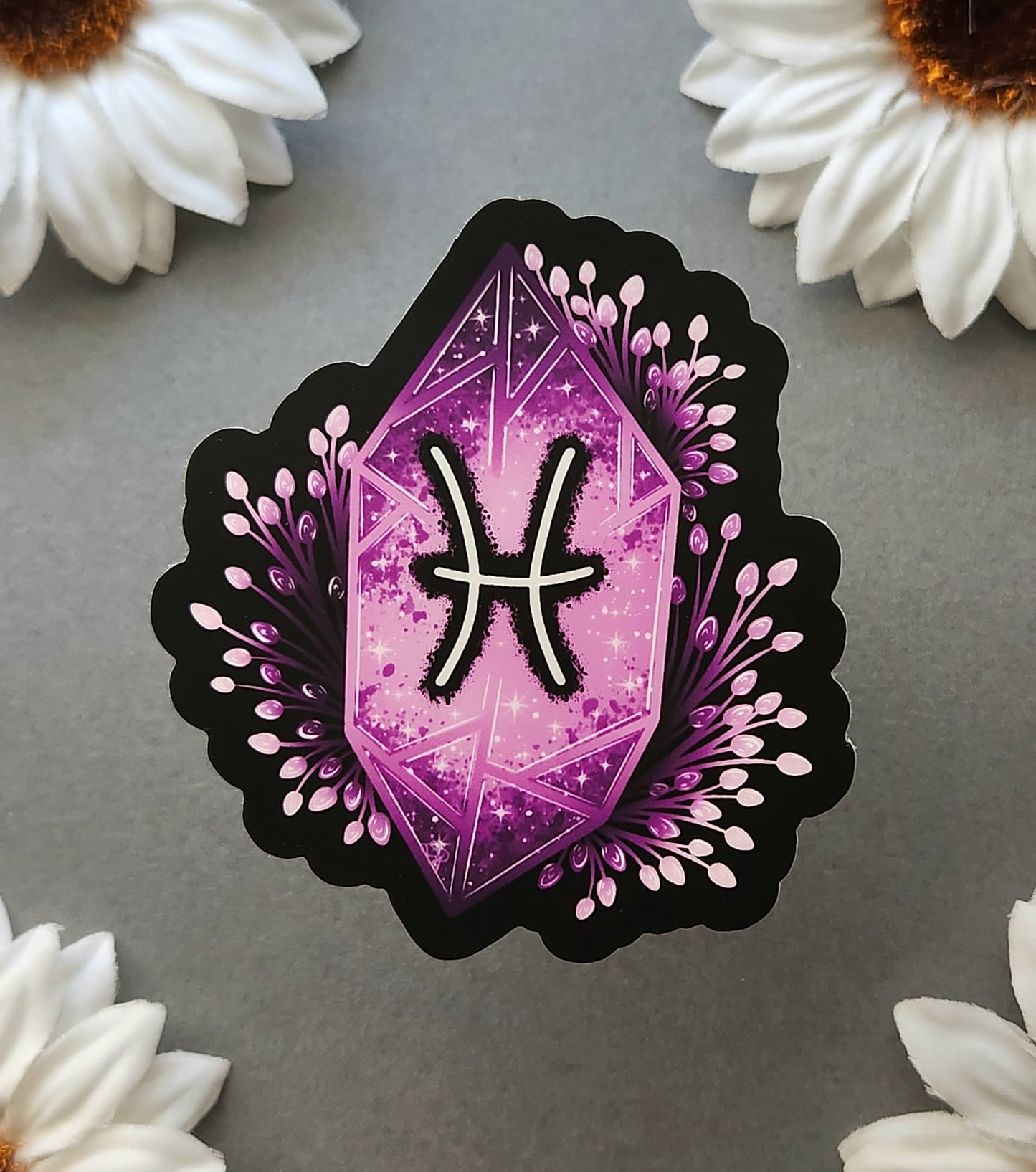 Rose Quartz Pisces Zodiac 2.8x3-inch Matte Sticker