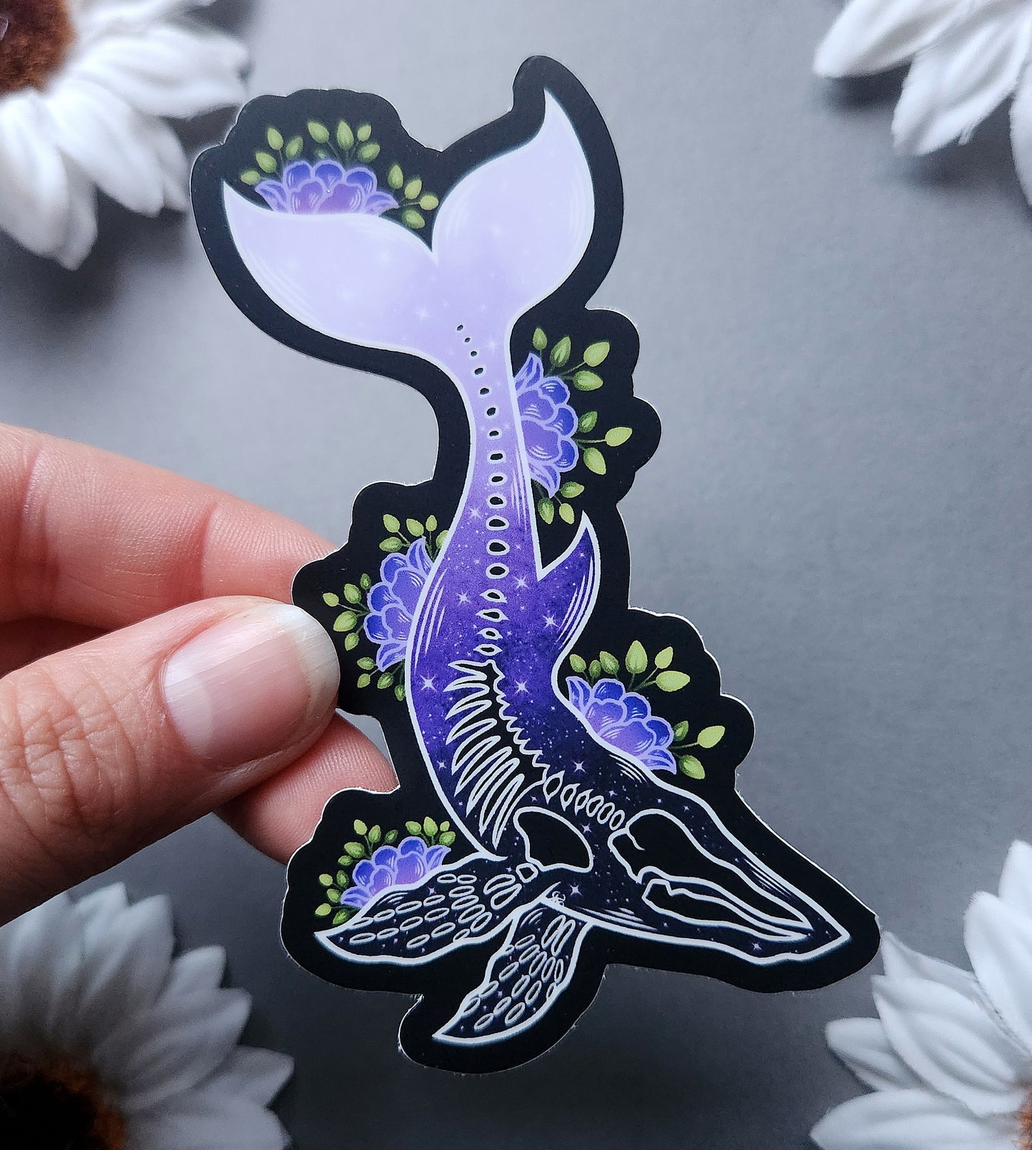 Purple Decaying Whale 3×4-inch Matte Sticker