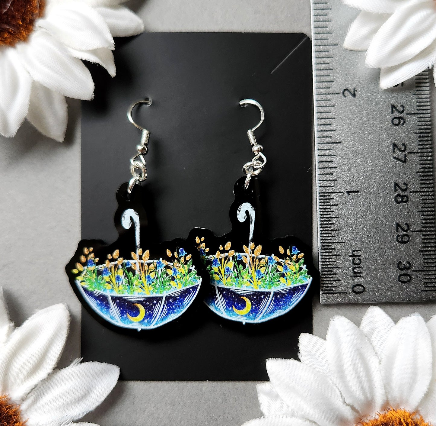 Bluebell Umbrella 1.5-inch Acrylic Earrings