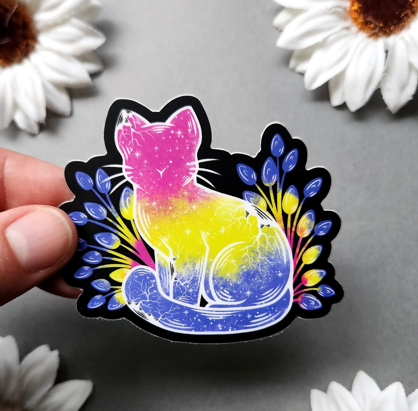 Pansexual Galaxy Cat Matte 3x2.6-inch Sticker