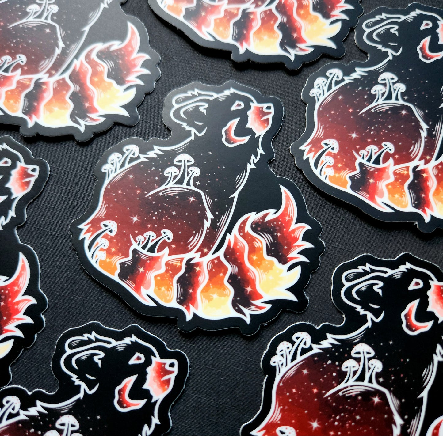 Sunset Red Panda Matte 2.9×3-Inch Sticker
