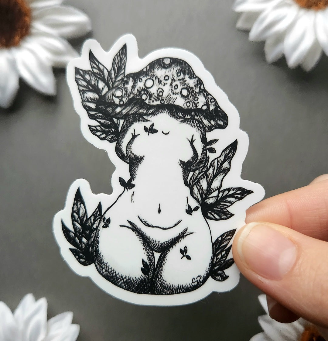 Thick Mushroom Woman Matte 2.4×3-Inch Sticker