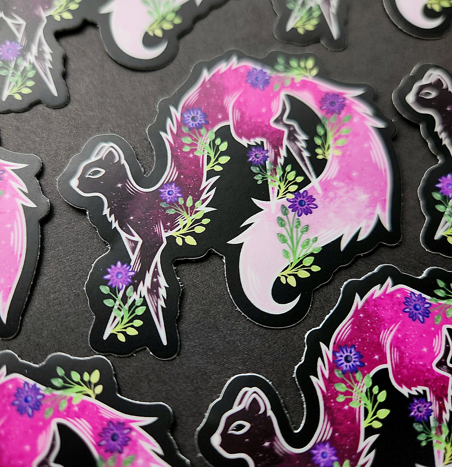 Pink Flower Ferret 3×2.7-inch Matte Sticker