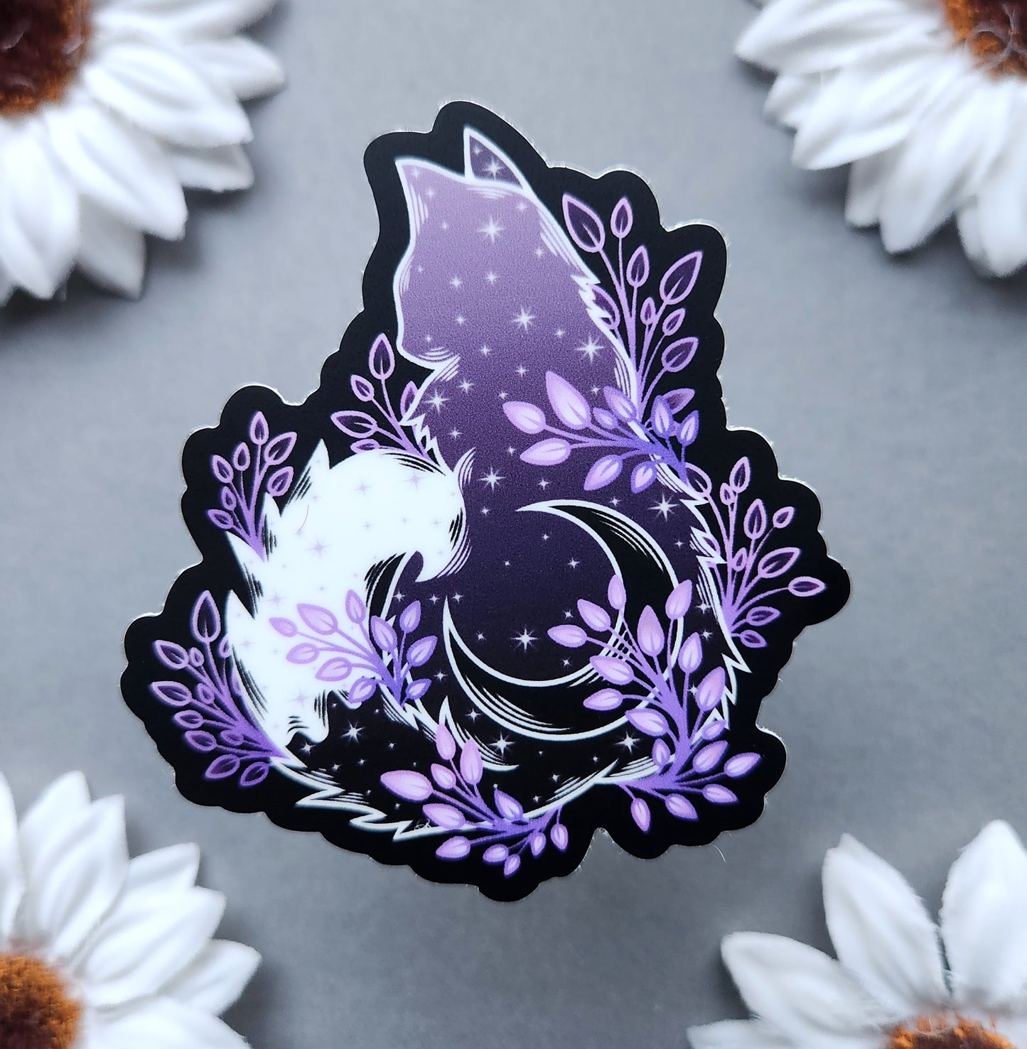 Lavender Galaxy Cat 2.7×3-Inch Matte Sticker