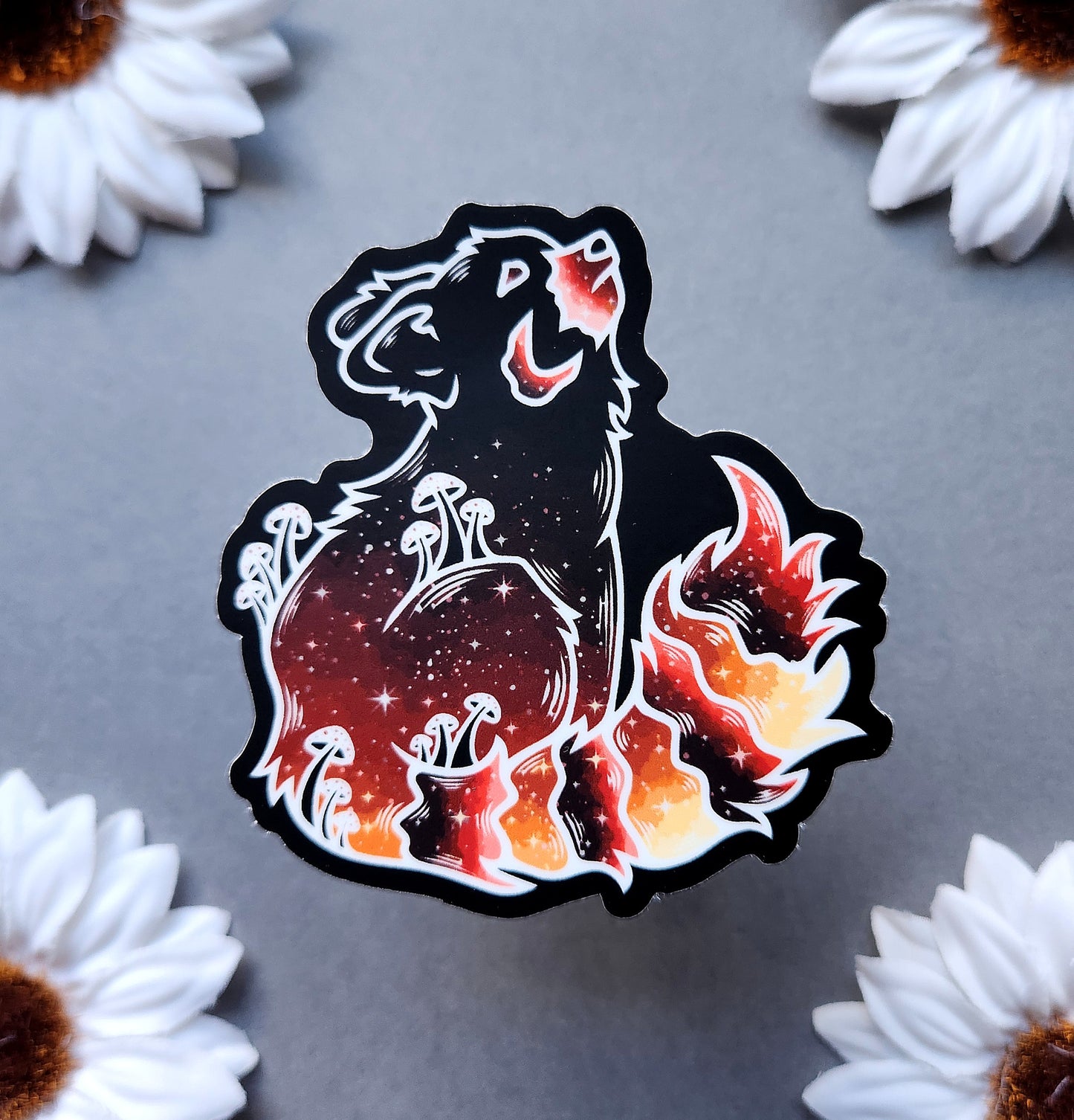 Sunset Red Panda Matte 2.9×3-Inch Sticker