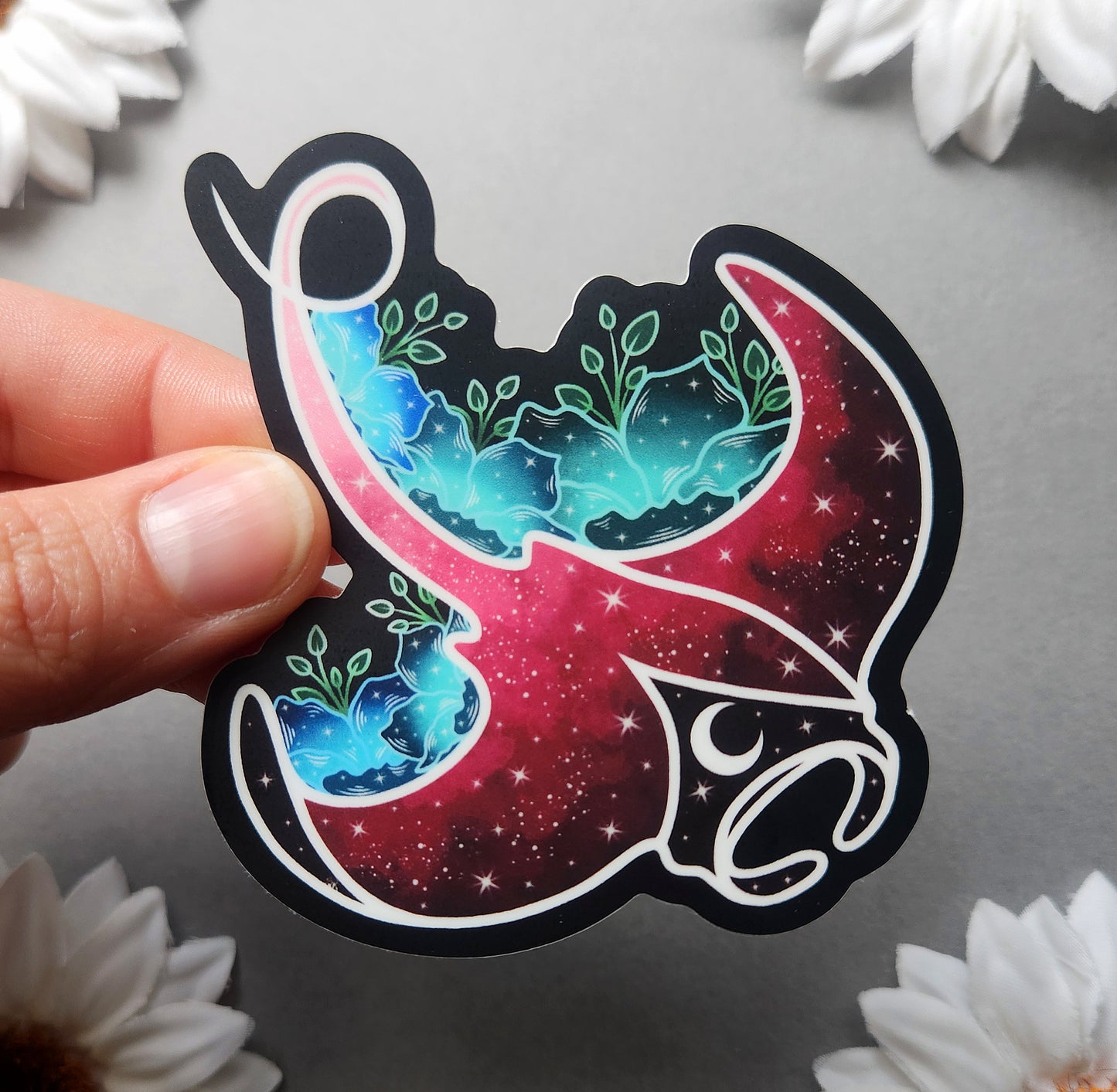 Pink Manta Ray 3x3-inch Matte Sticker
