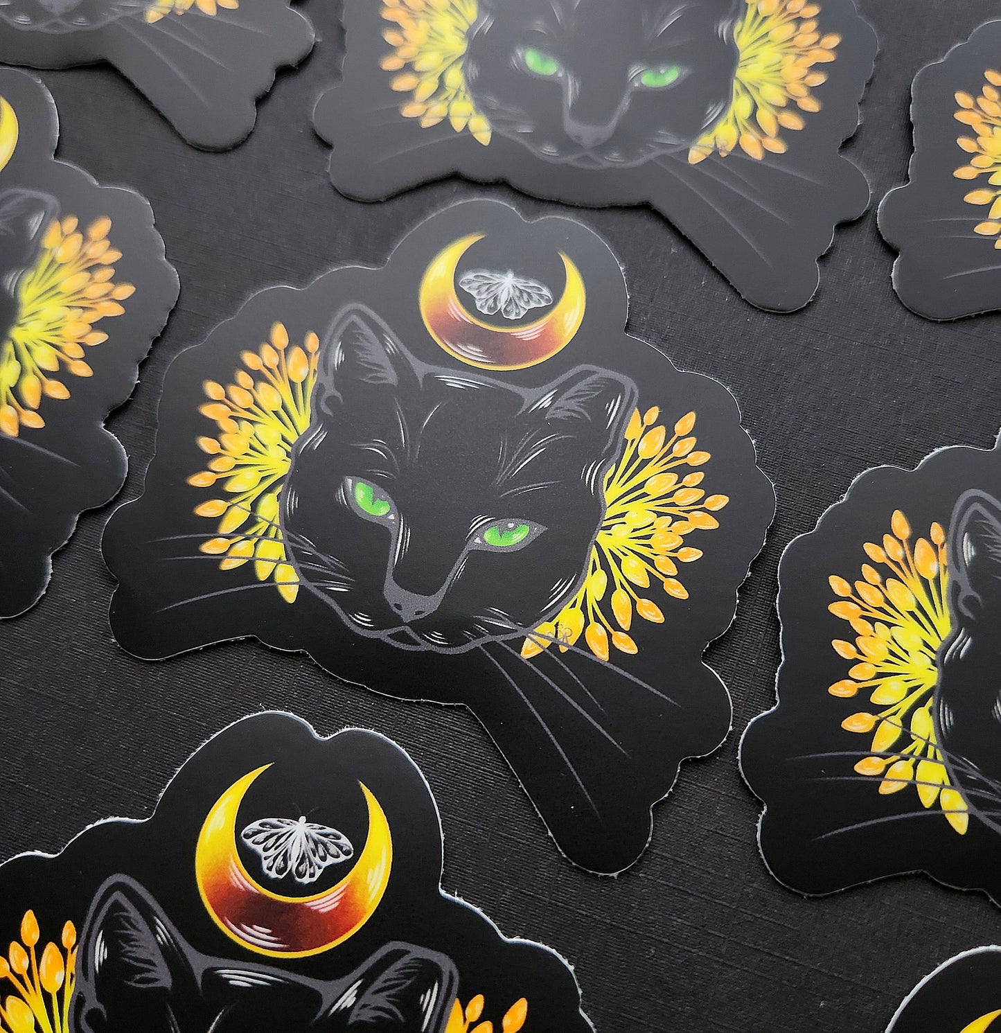 Black Cat With Green Eyes 2.9x3-inch Matte Sticker