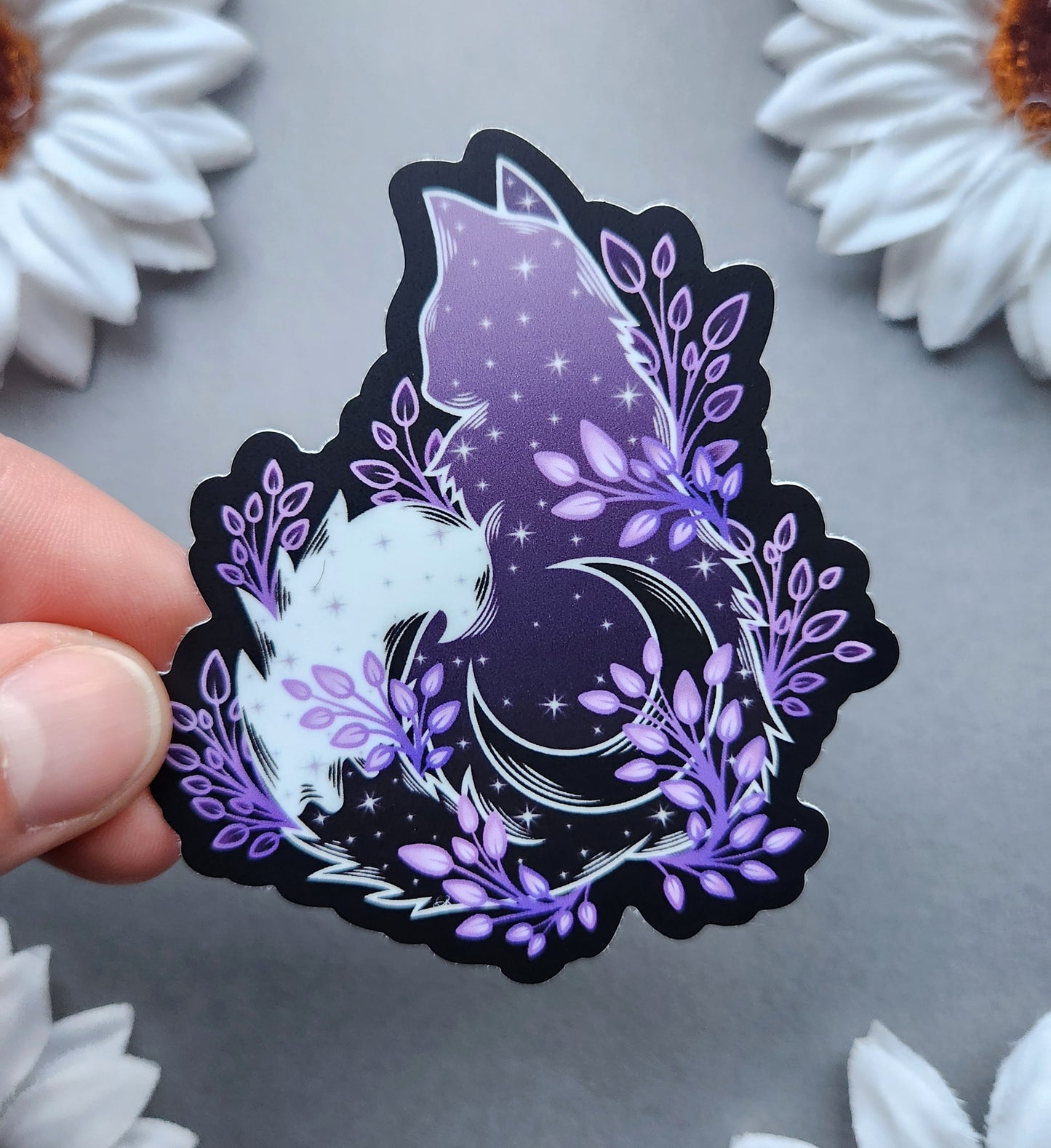 Lavender Galaxy Cat 2.7×3-Inch Matte Sticker