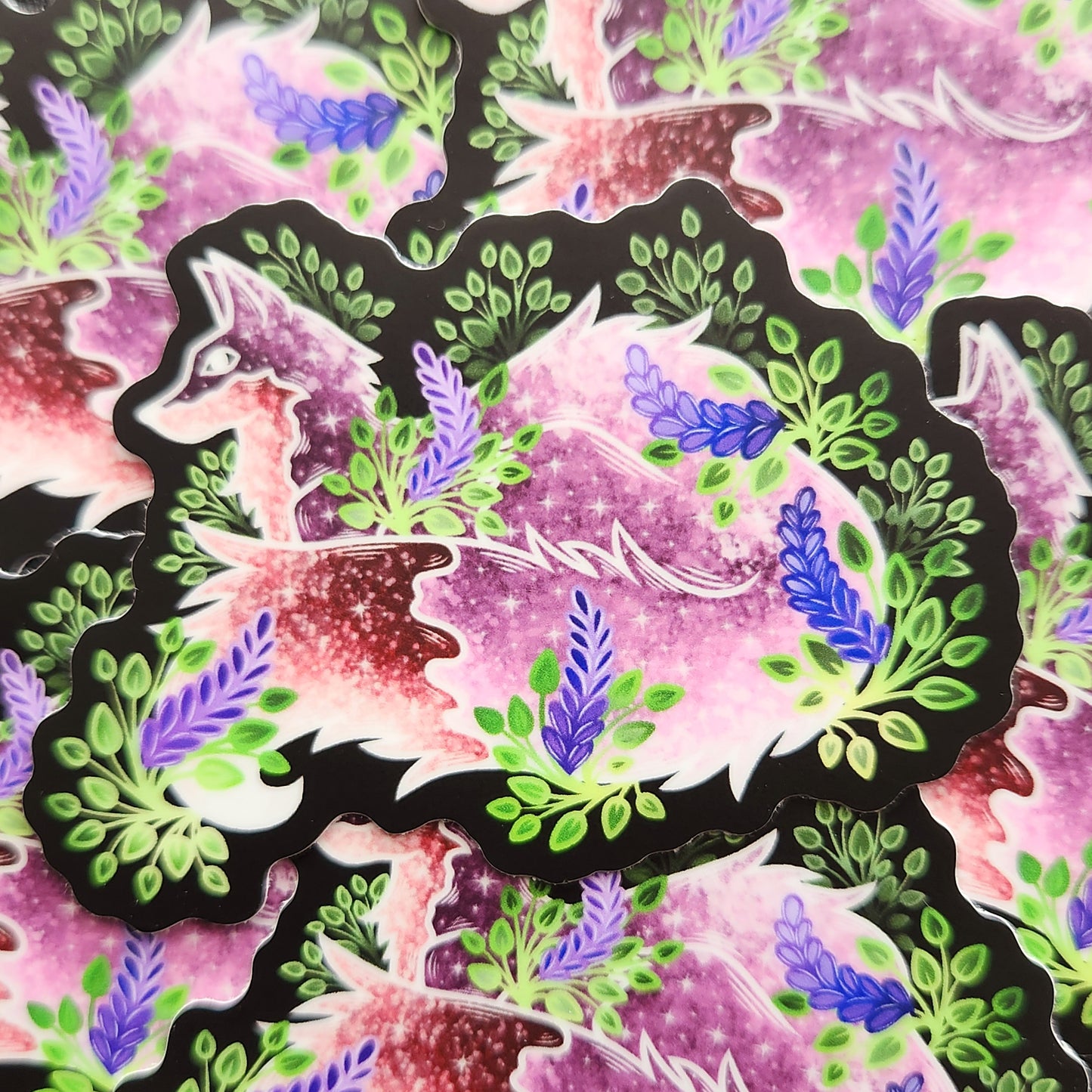 Lilac Fox 3×2.1-Inch Matte Sticker