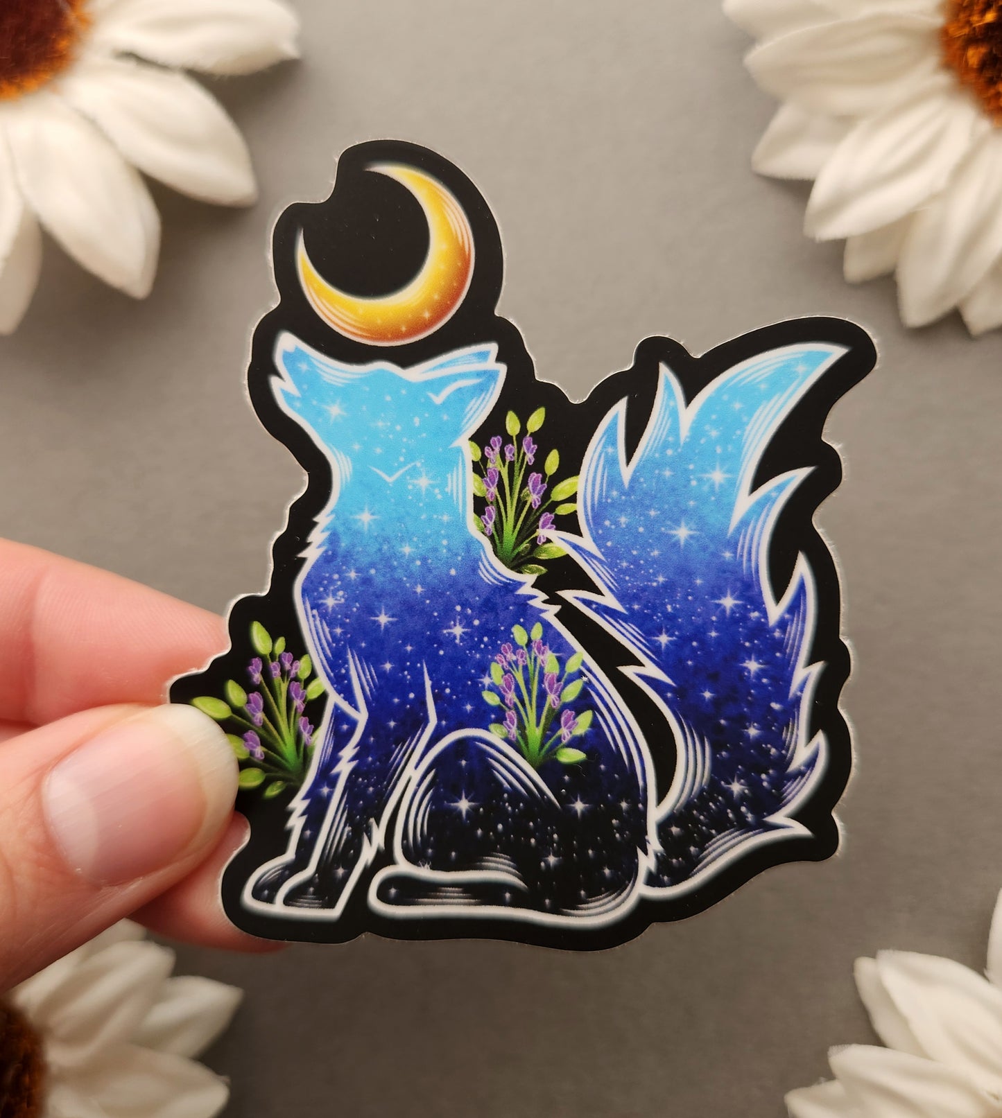 Howling Wolf Matte 2.6×3-Inch Sticker