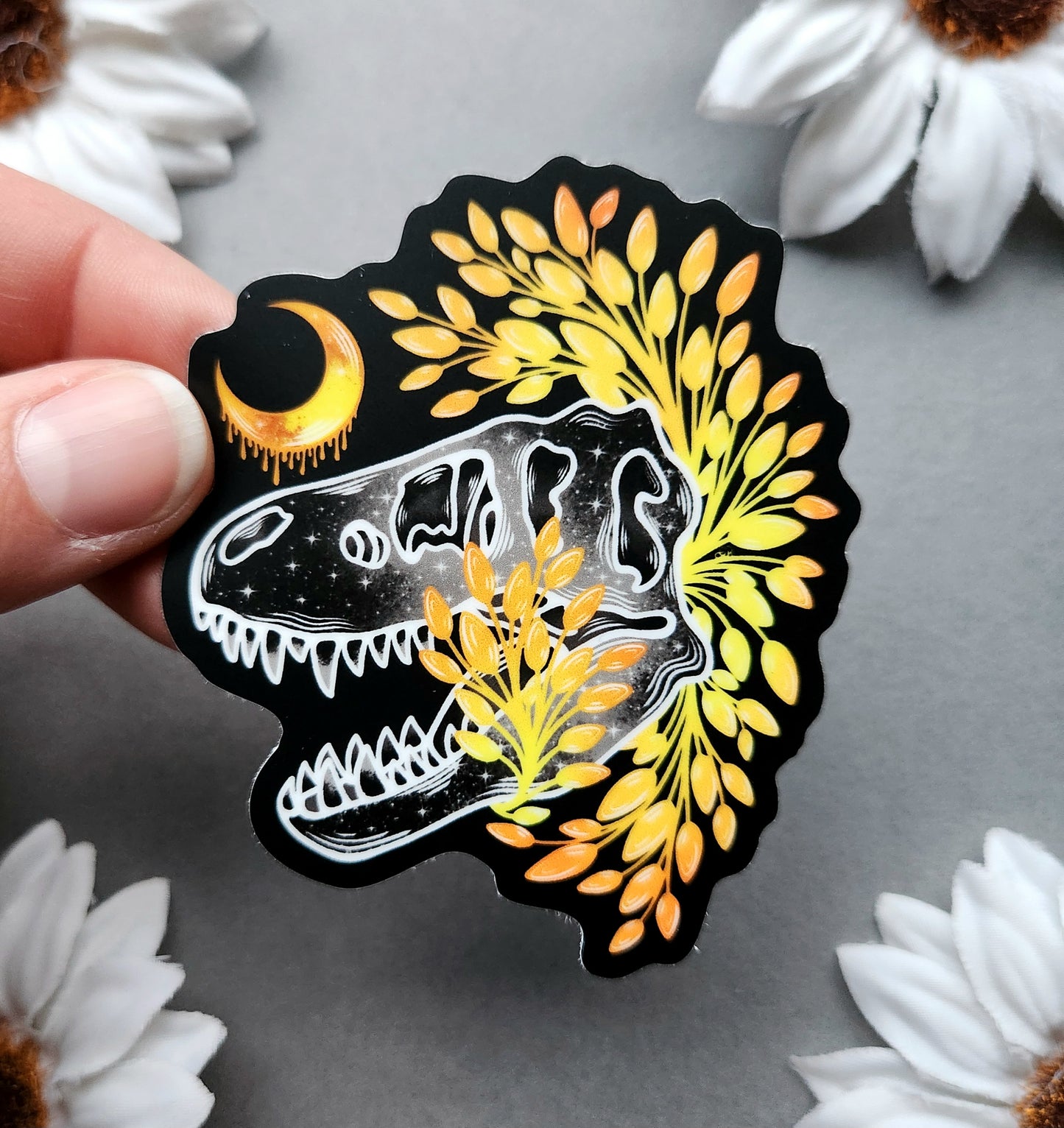 T-Rex Bleeding Moon Matte 2.5x3-inch Sticker