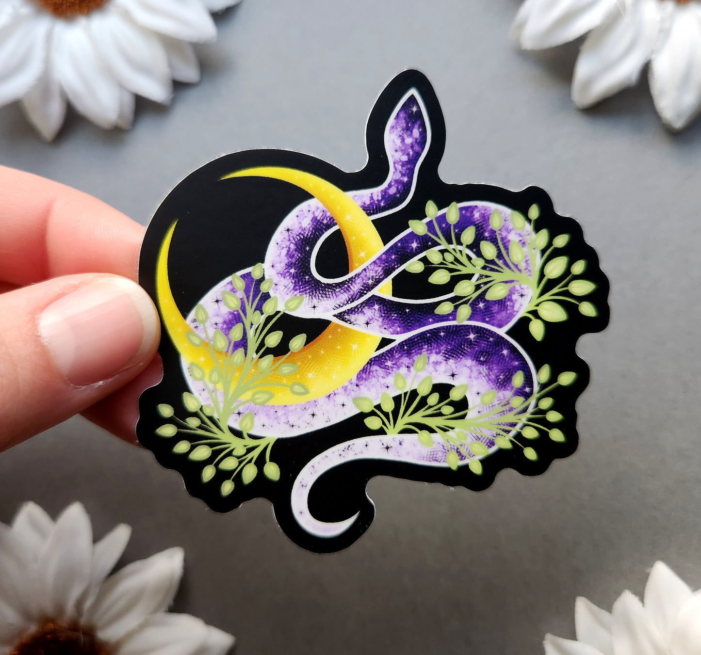 Hecate Moon Snake (Luna) Matte 3x3-inch sticker