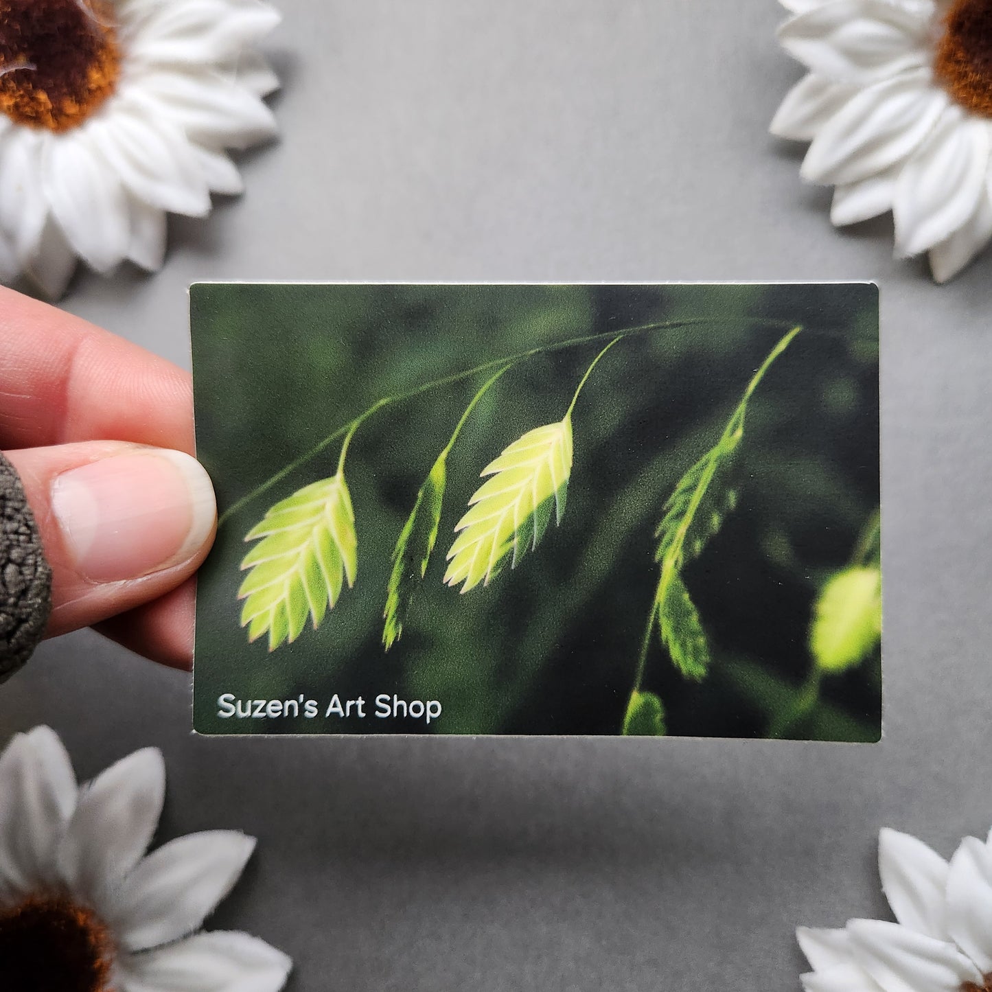 Green Leaf Photo 3x2-inch Matte Sticker