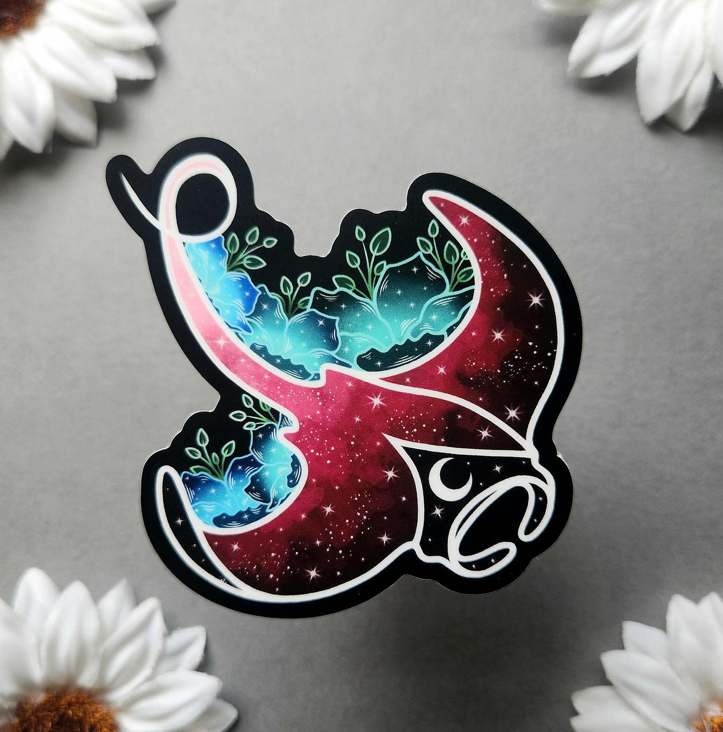 Pink Manta Ray 3x3-inch Matte Sticker