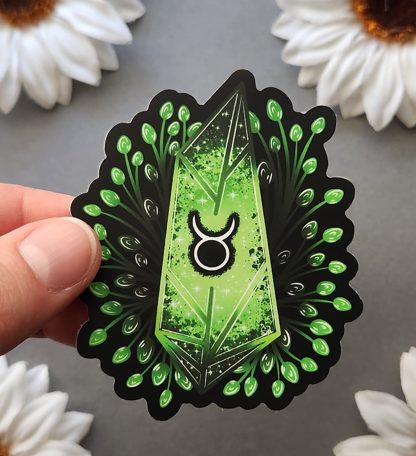 Emerald Taurus Zodiac 2.6x3-inch Matte Sticker