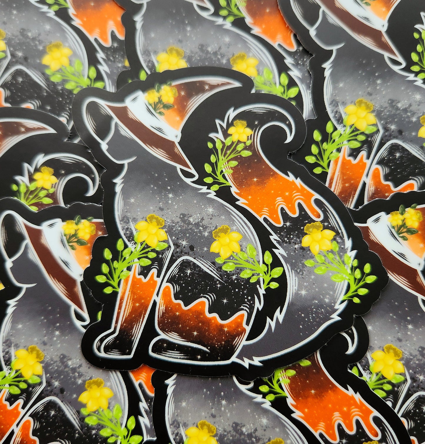 Daffodil Witch Cat 3x2.9-inch Matte Sticker