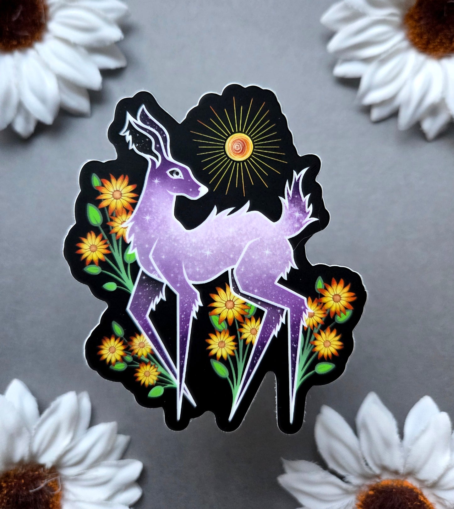 Violet Deer Will it Stick Leg 2.6×3-inch Matte Sticker