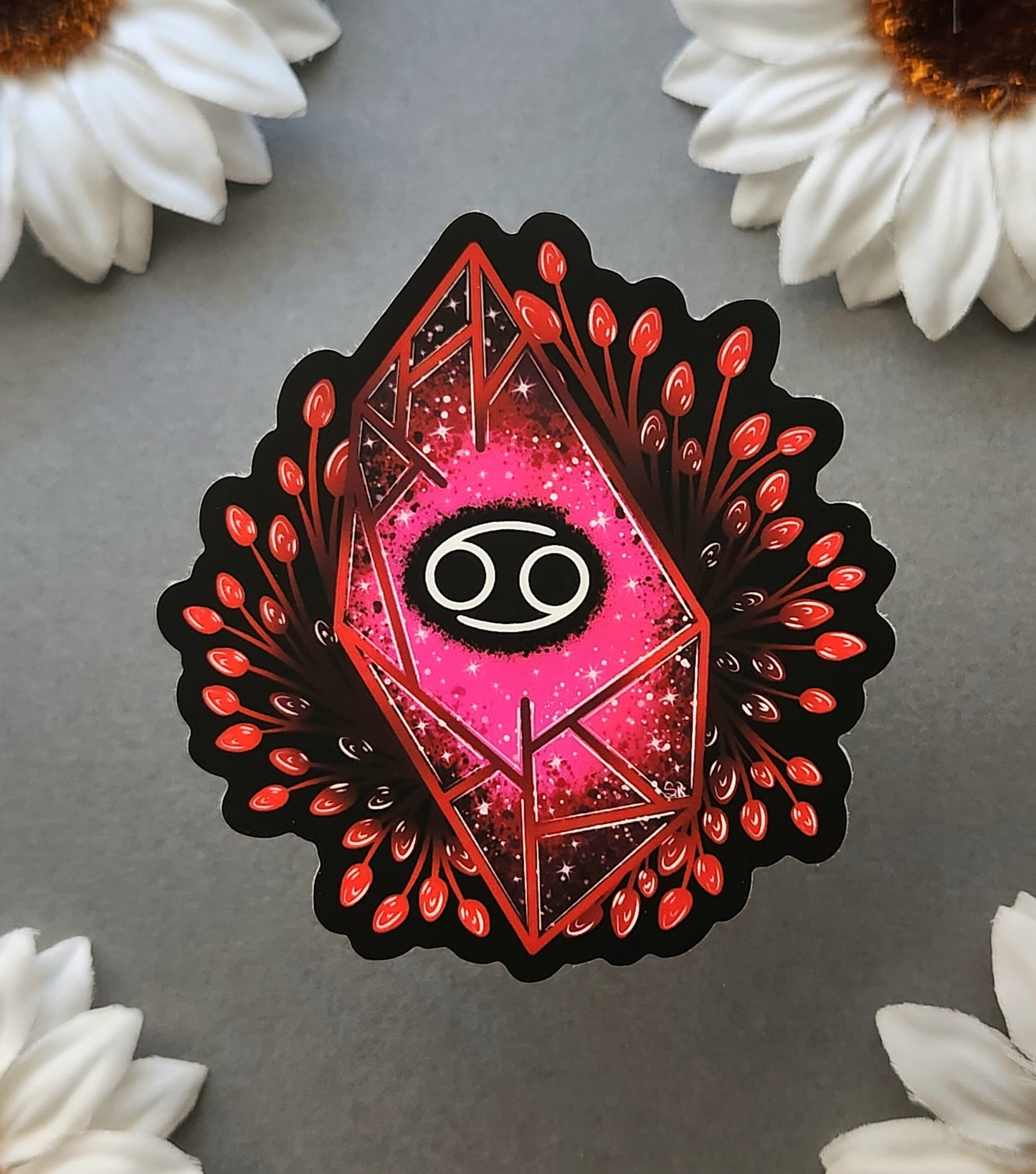 Ruby Cancer Zodiac 2.9x3-inch Matte Sticker