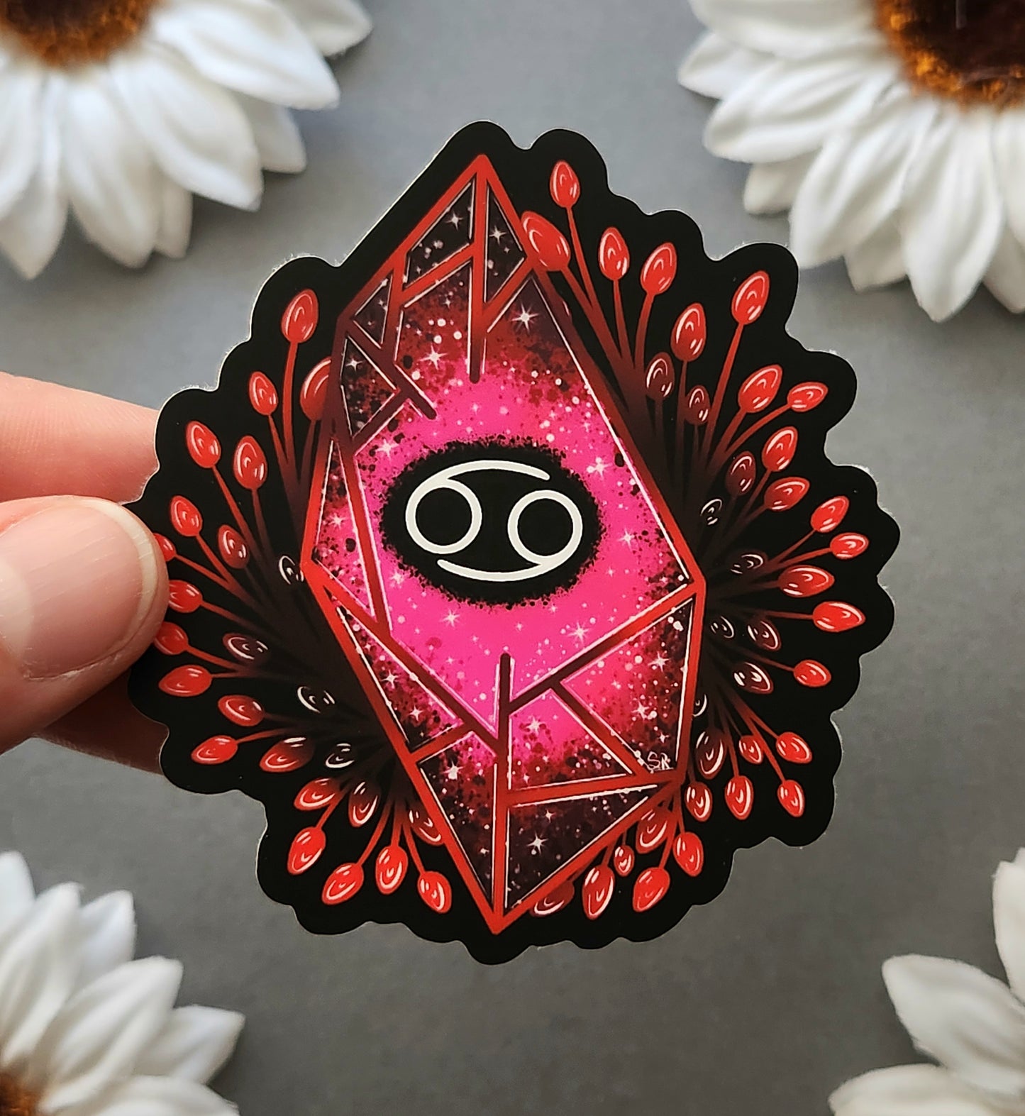 Ruby Cancer Zodiac 2.9x3-inch Matte Sticker