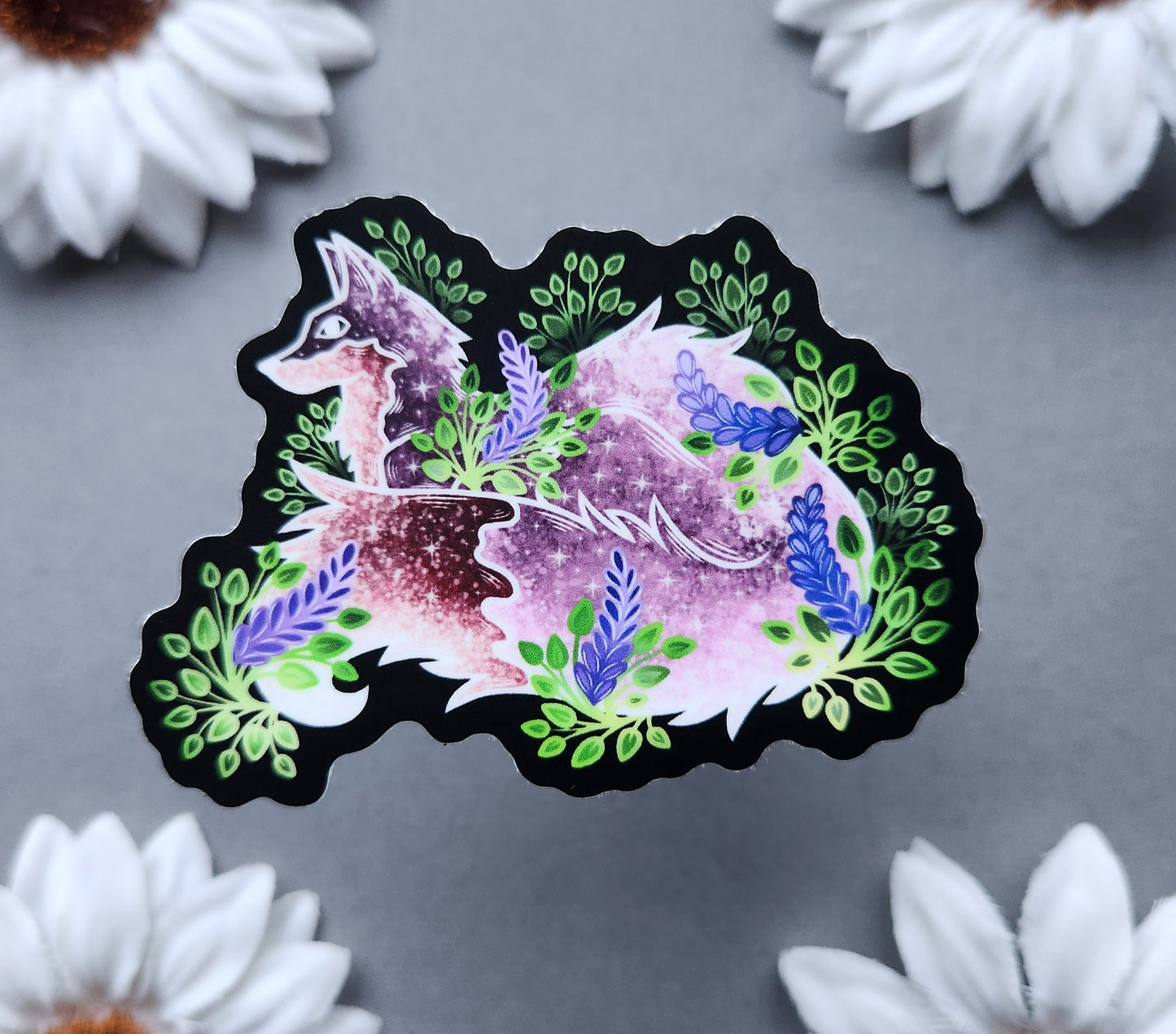 Lilac Fox 3×2.1-Inch Matte Sticker
