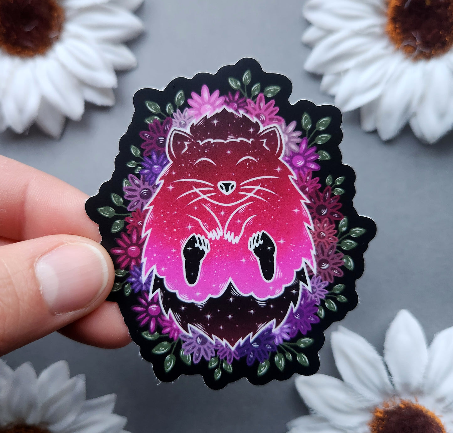 Flower Hedgehog 2.6×3-inch Matte Sticker