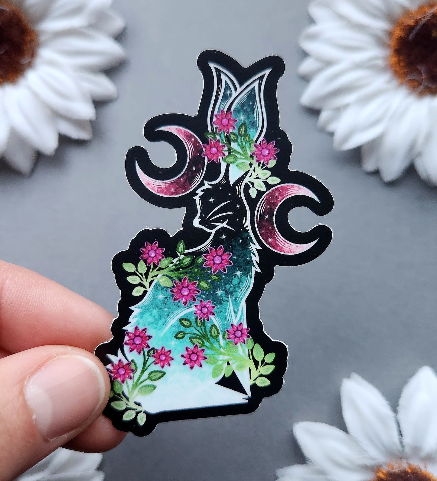 Maroon Moon Bunny 2×3-Inch Matte Sticker