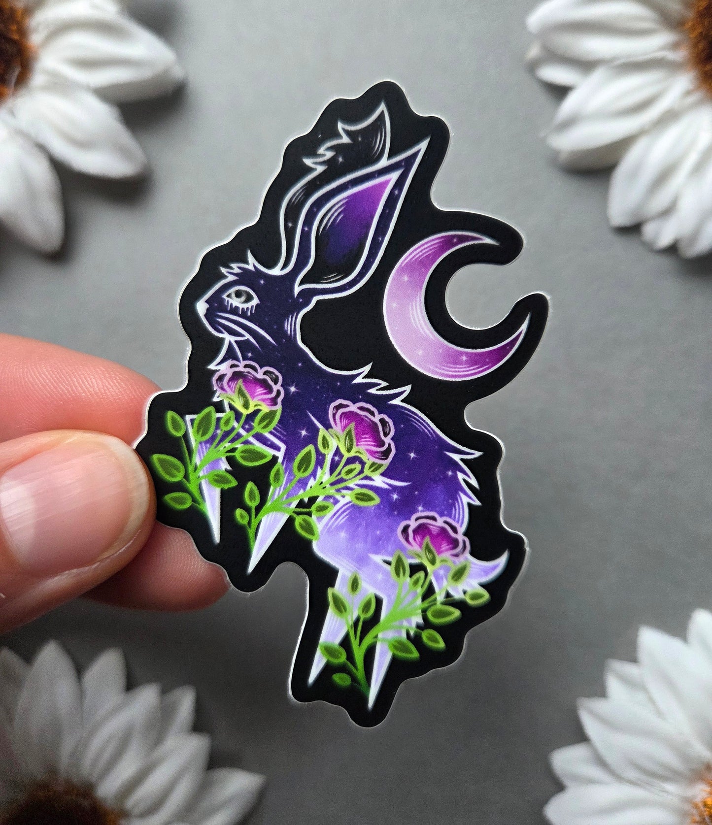 Purple Moon Rabbit 2×3-Inch Matte Sticker