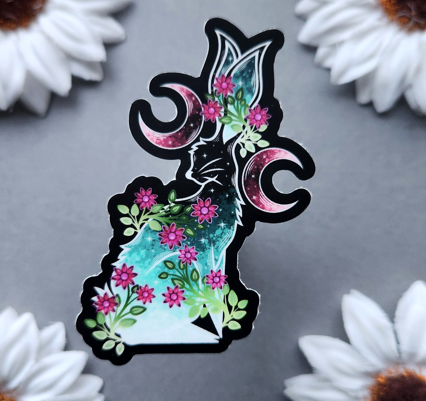 Maroon Moon Bunny 2×3-Inch Matte Sticker