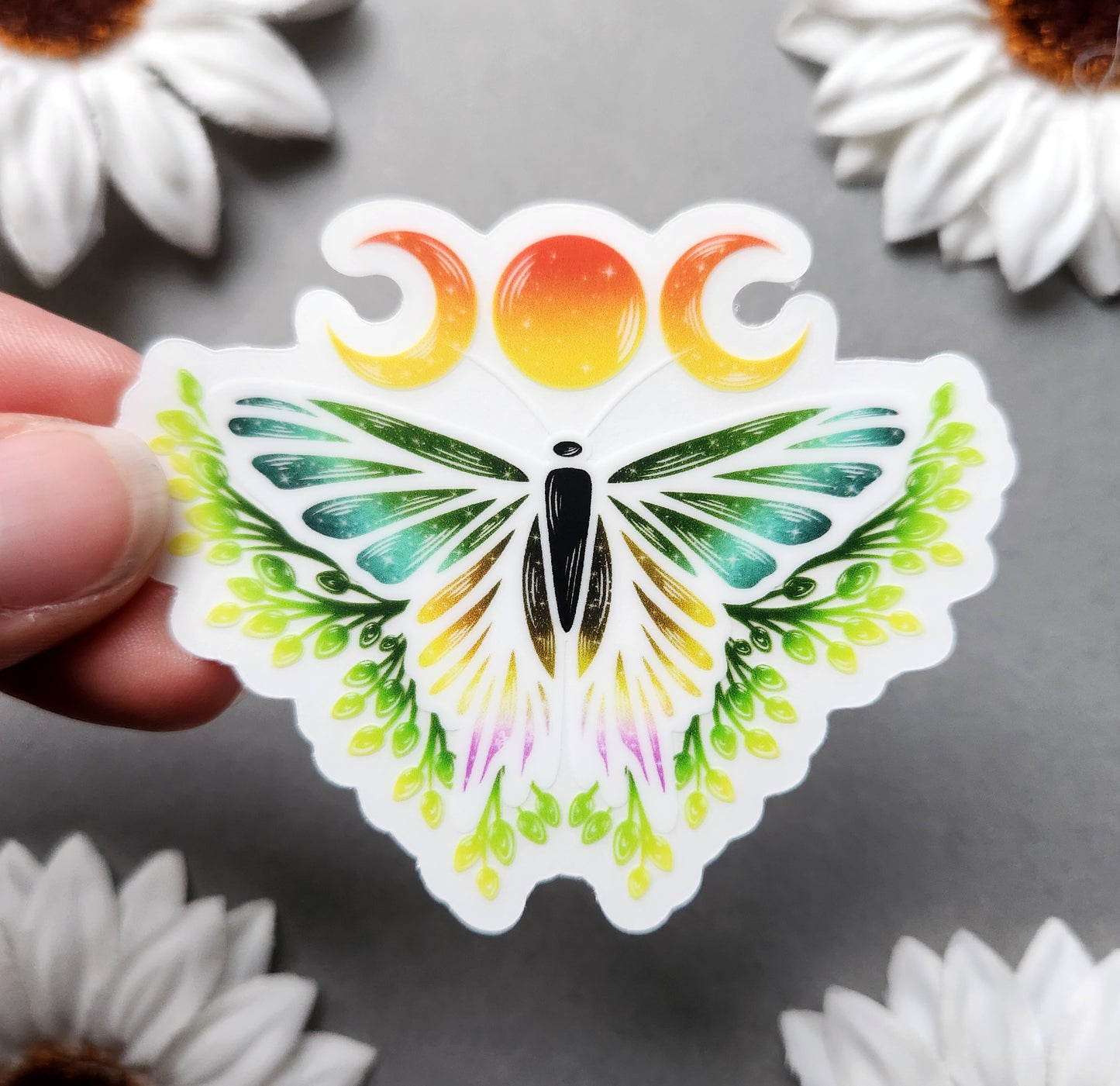 Madagascan Sunset Moth 3×2.1-inch Matte Clear Vinyl Sticker