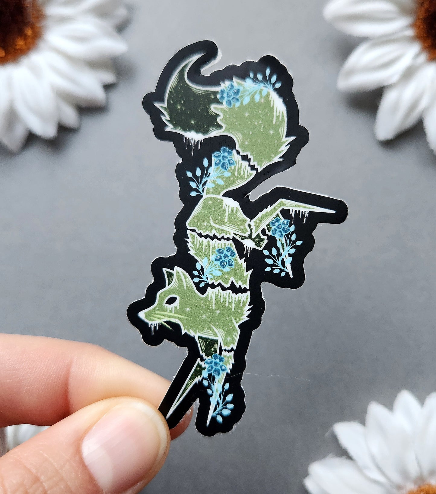 Zombie Gore Fox Matte 1.6×3-Inch Sticker