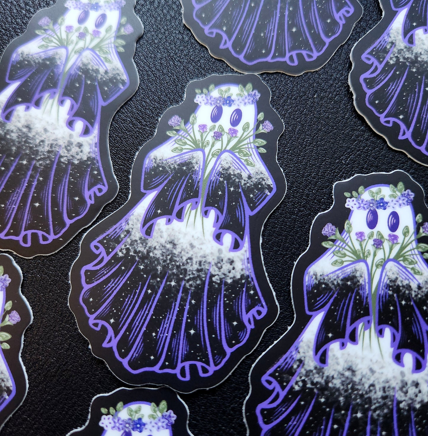Flower Crown Ghost Girl Matte 1.9×3-inch Sticker
